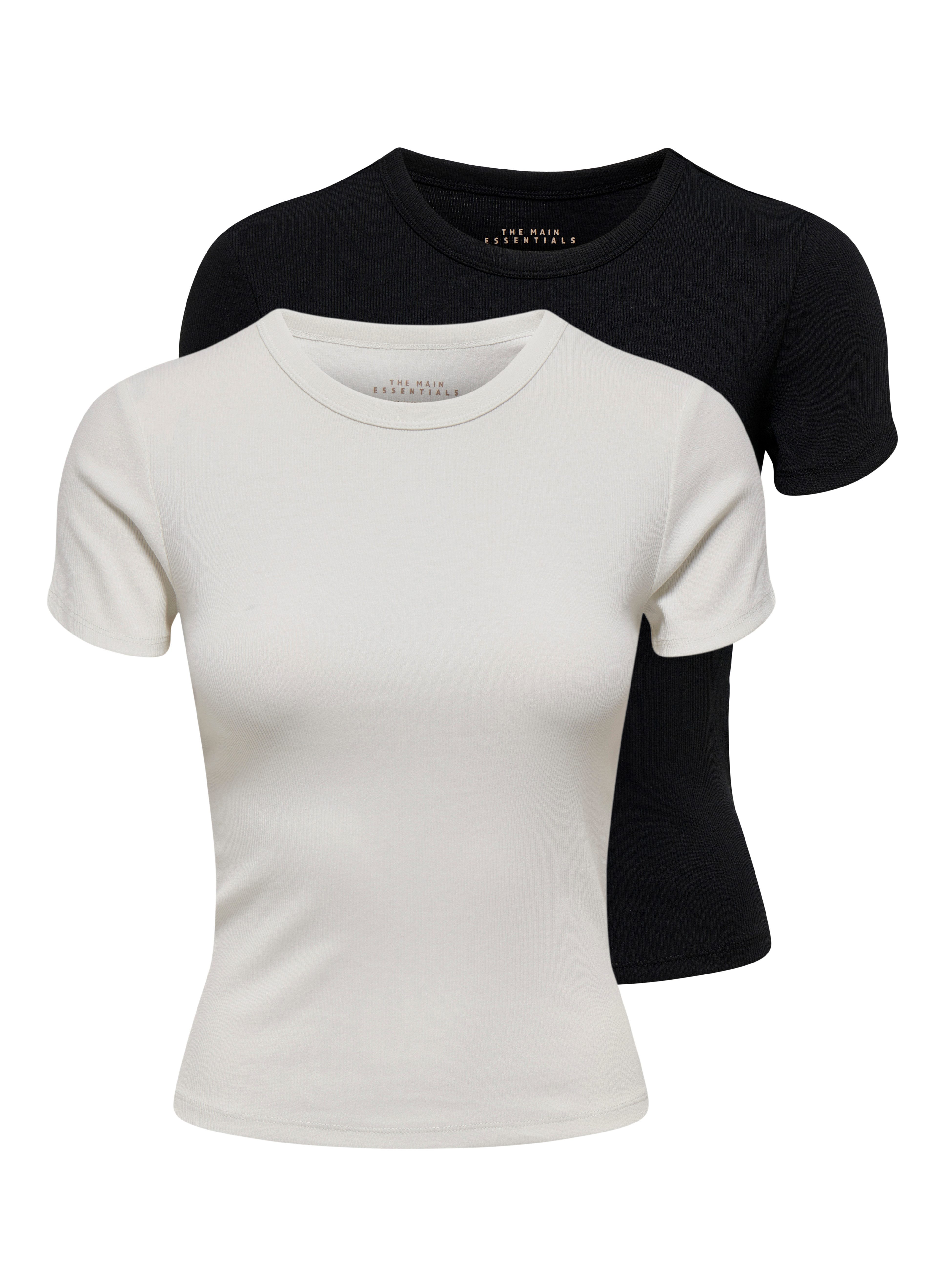 ONLY Kurzarmshirt ONLEASY S/S TOP CS JRS 2 PACK (Packung, 2-tlg) Baumwollmi günstig online kaufen