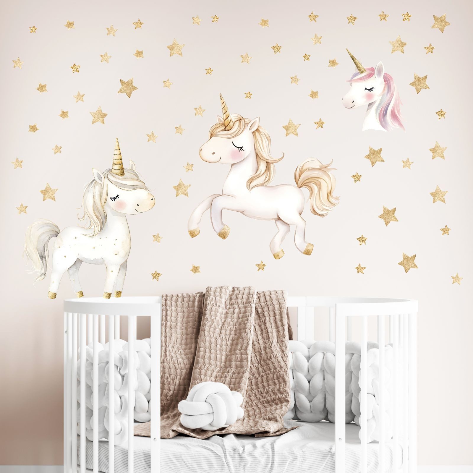 nikima Wandtattoo 256 Wandtattoo Einhorn weiß - Größe 750 x 420 mm (PVC-Fol günstig online kaufen