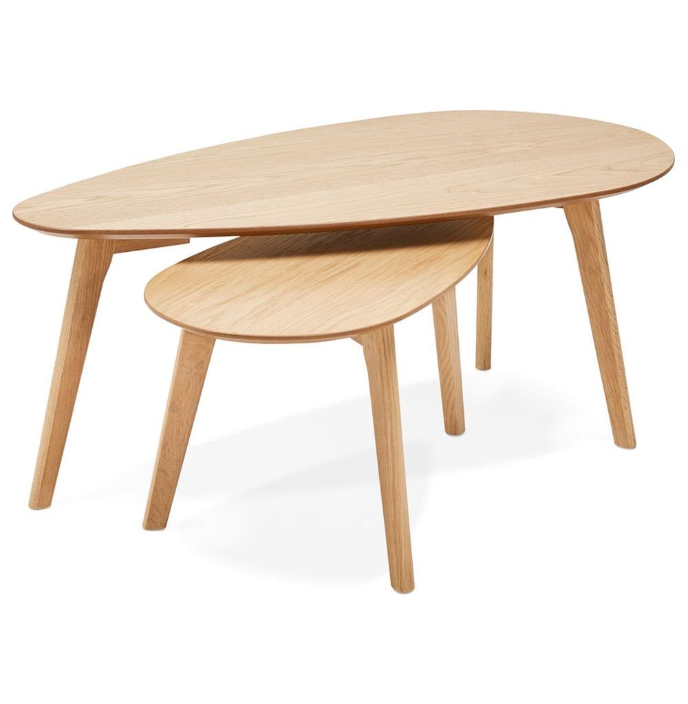 KADIMA DESIGN Beistelltisch FLORA Tischset Helles Holz (natural) 50 x