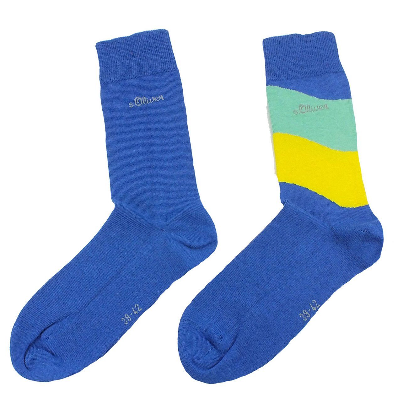 s.Oliver Langsocken S20219 (Packung, 2-Paar, 2 Paar) Herren Damen Unisex Business Socken Baumwolle 69 prussian blue