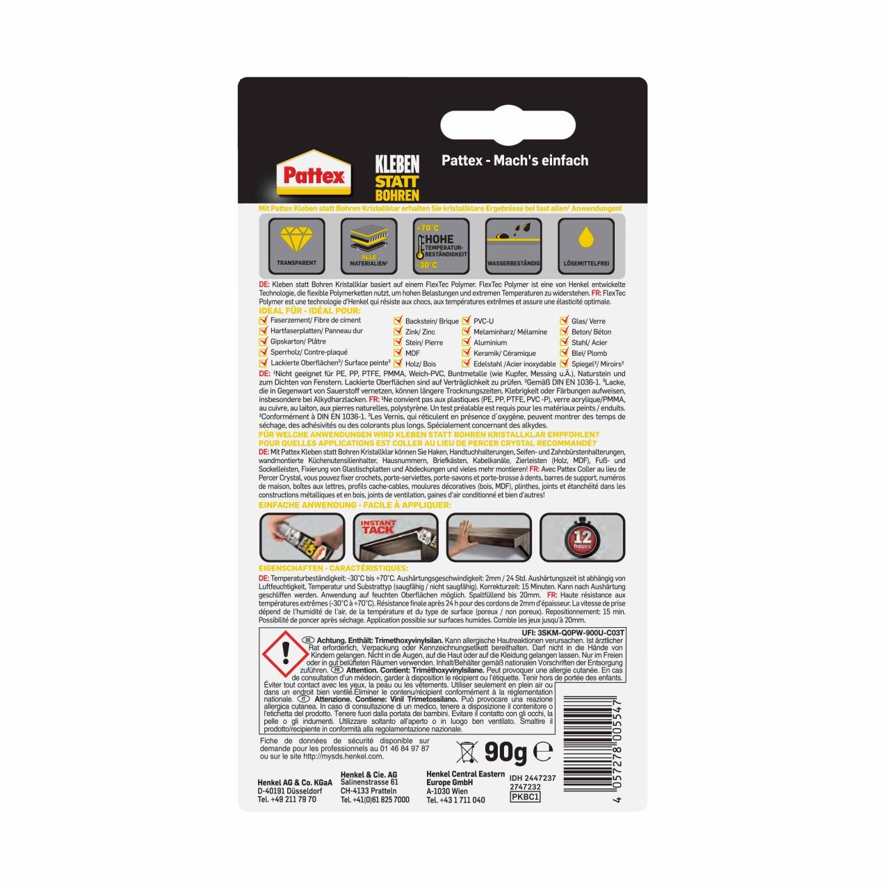 Pattex Bastelkleber Pattex Montagekleber Kleben statt Bohren