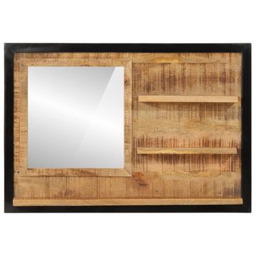 vidaXL Spiegel Spiegel mit Ablagen 80x8x55 cm Glas und Massivholz Mango