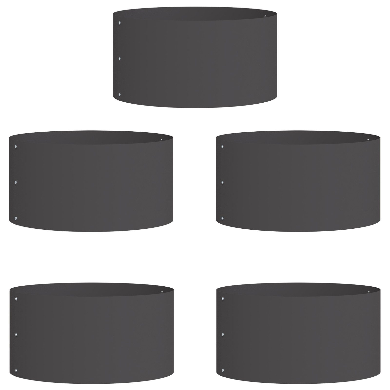 vidaXL Blumentopf Schwarze Kunststoffpflanzer Schwarz Kunststoff günstig online kaufen