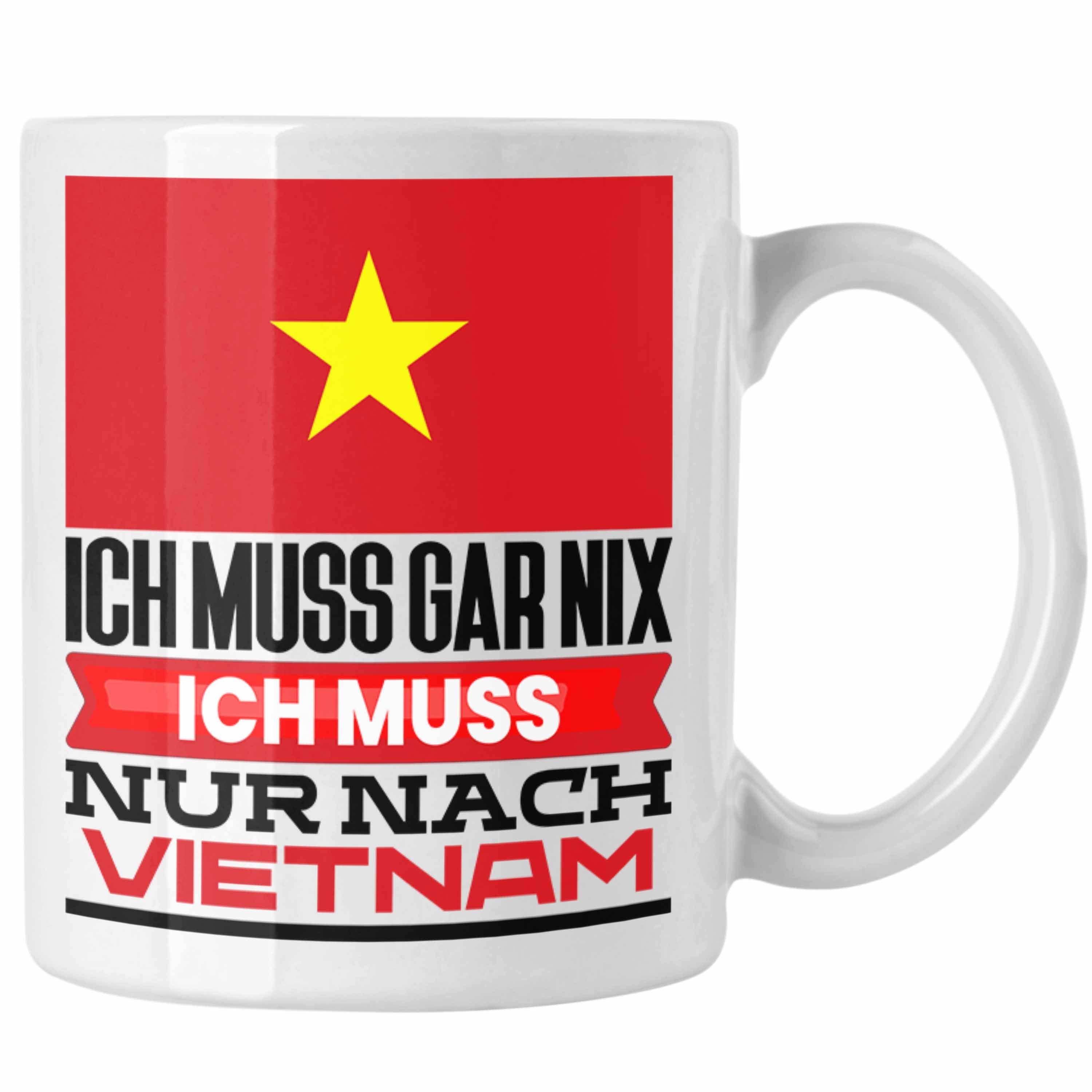 Trendation Tasse Vietnam Tasse Geschenk für Vietnamesen Geburtstag Urlaub Geschenkidee Weiss