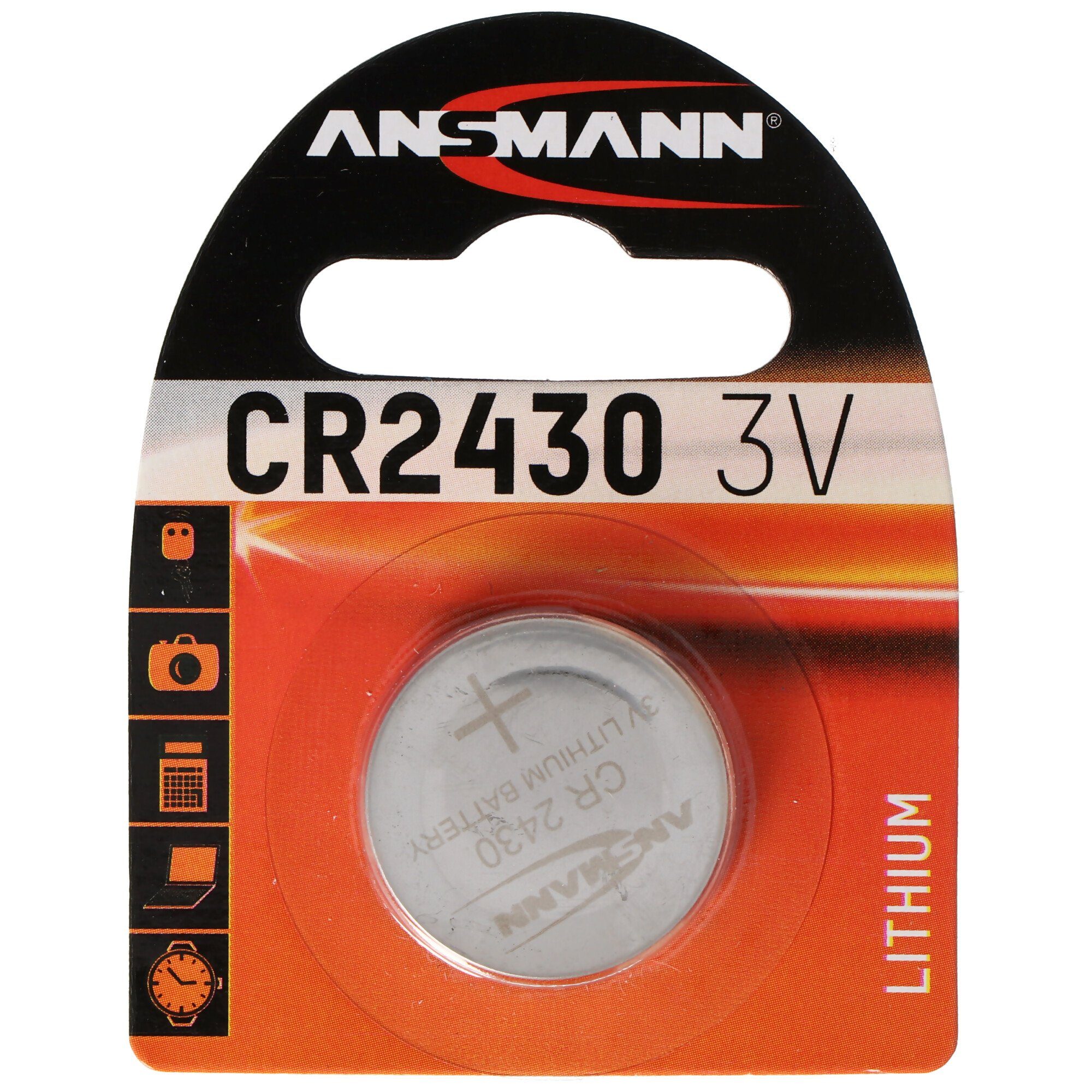 Ansmann CR2430 3 Volt Lithium Batterie 3,0 x 24,5 mm 270mAh Batterie