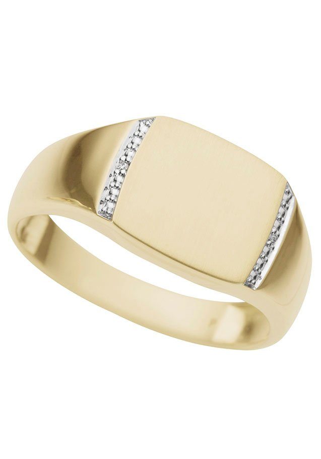 Firetti Diamantring Schmuck Geschenk Gold 333 Herrenring Goldring Siegelring Diamant, mit Brillanten