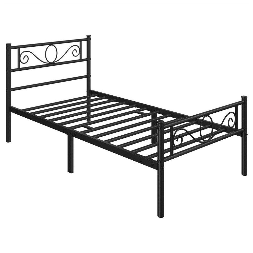 Yaheetech Bettgestell Metallbett mit Kopfteil, Einzelbett/Doppelbett günstig online kaufen