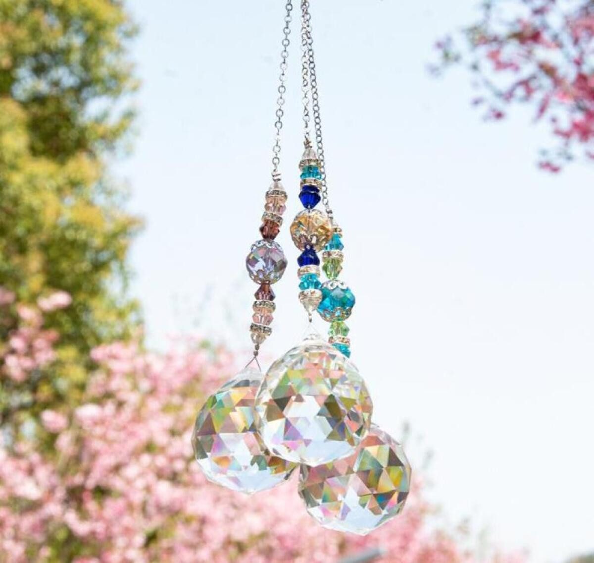 FELIXLEO Windspiel Prismenkugel Kristall Regenbogen Maker Glas Fenster Sonnenfänger (3 St)