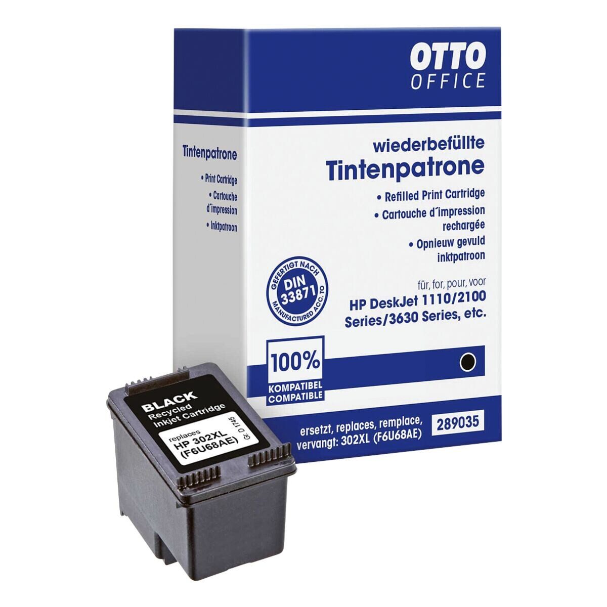 Otto Office Tintenpatrone (1-tlg., ersetzt HP »F6U68AE« Nr. 302 XL, schwarz)