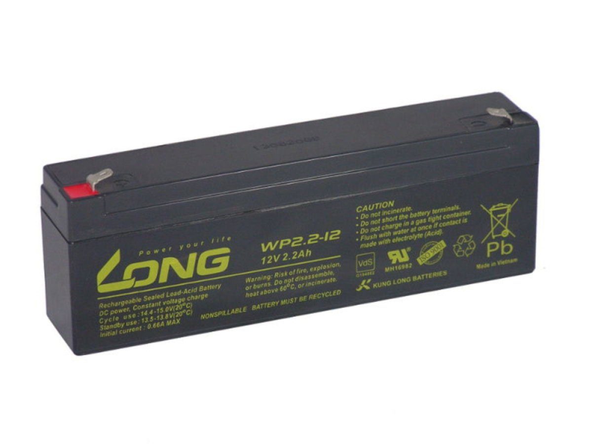 Kung Long WP2.2-12 12V 2,2Ah AGM Blei Batterie wartungsfrei VdS Bleiakkus