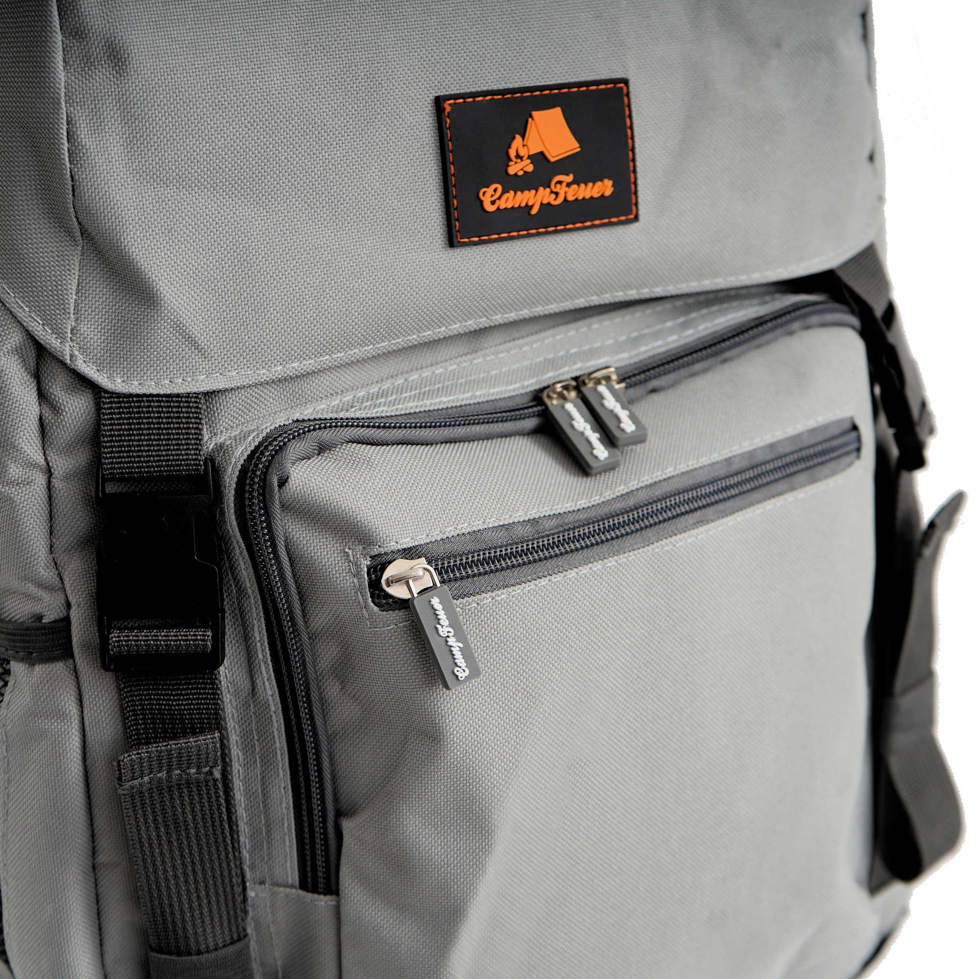 CampFeuer Freizeitrucksack Kühlrucksack 20 Liter, leicht und wasserdicht, grau