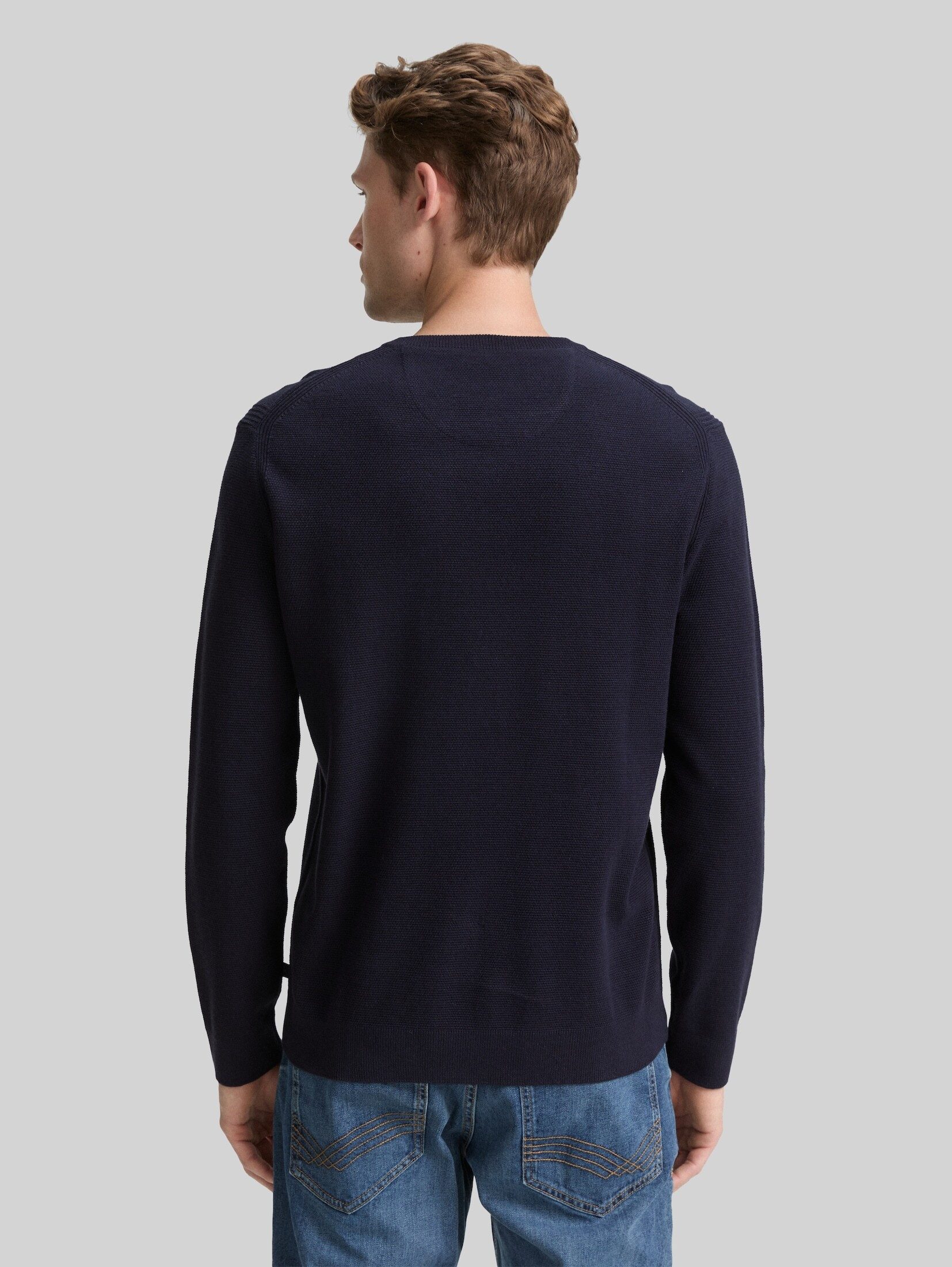TOM TAILOR Strickpullover Pullover & Strickjacken Strickpullover mit V-Ausschnitt aus Bio-Baumwolle