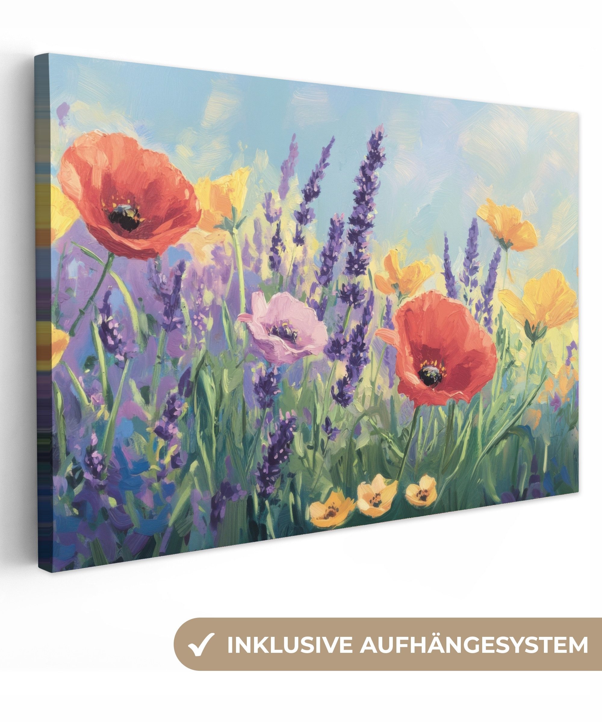 OneMillionCanvasses® Leinwandbild Wiese - Blumen - günstig online kaufen