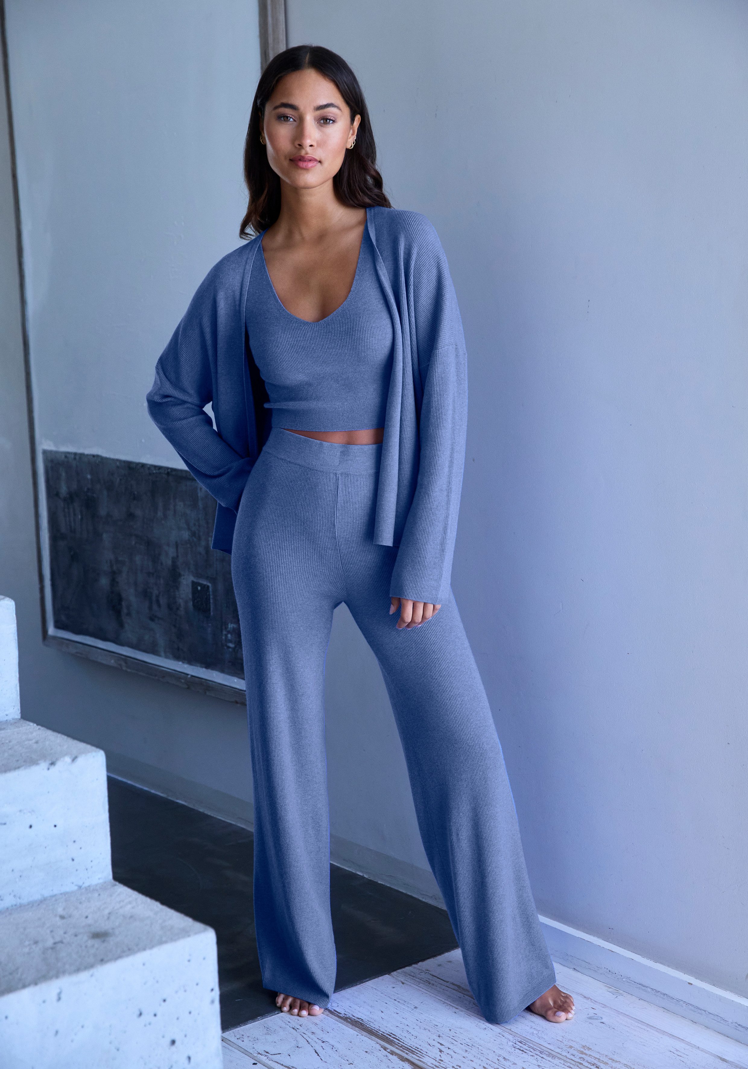 Copenhagen Studios Cardigan aus hochwertiger, feiner Rippe, Loungewear