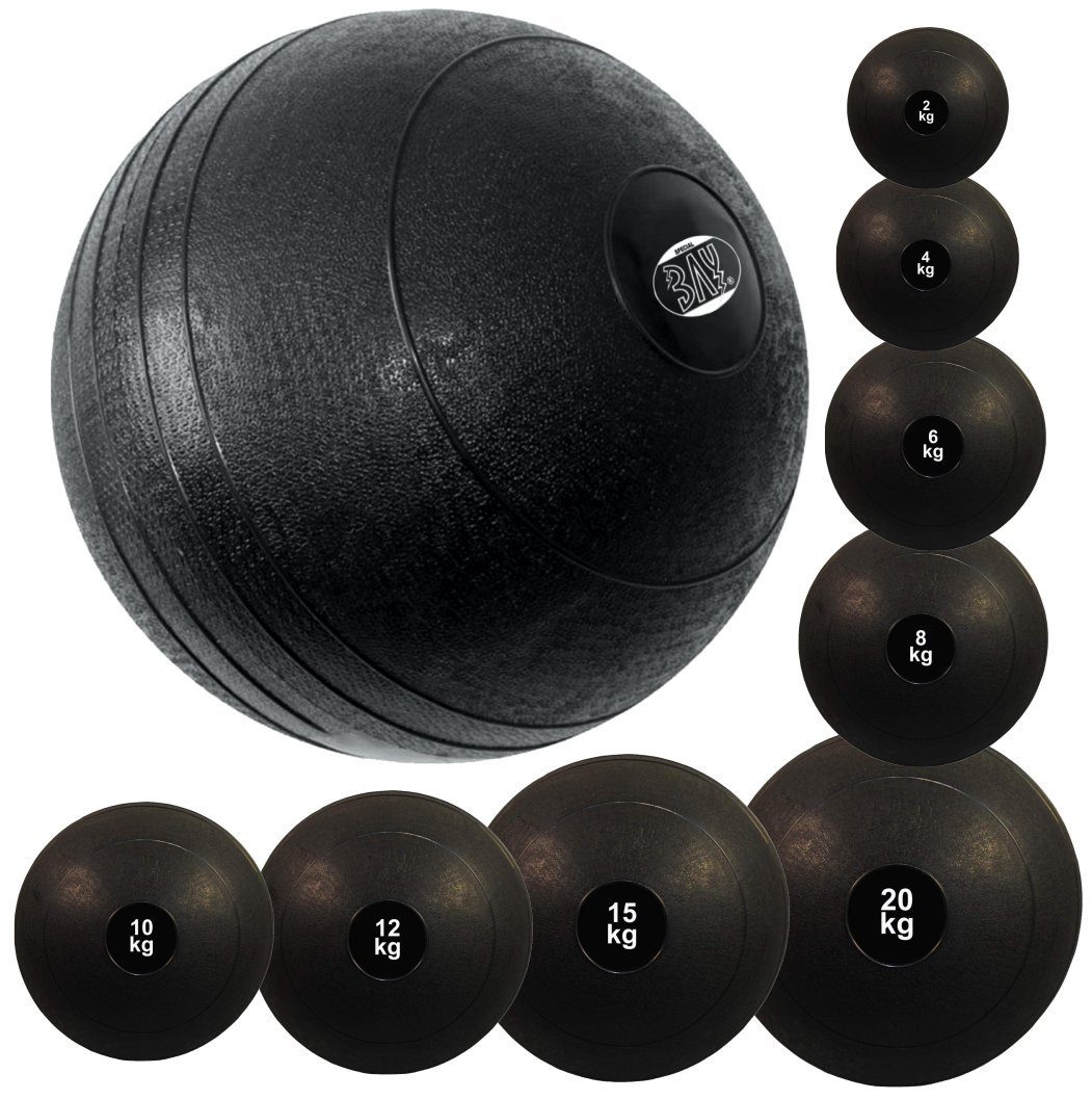 BAY-Sports Medizinball 10 kg Slamball Fitnessbal, Slam Ball Sandball mit Eisengranulat 10kg