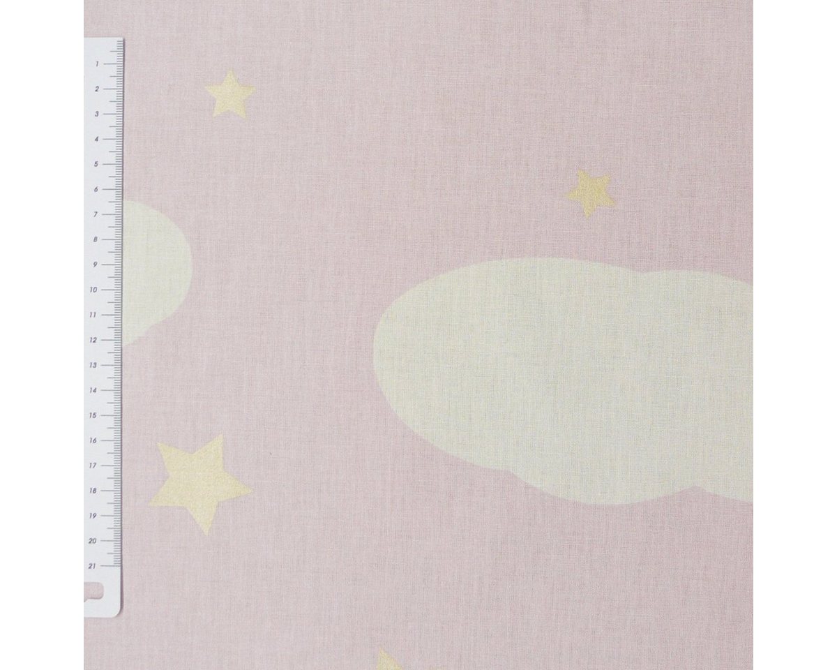 Thumbnail - Rasch TEXTIL Stoff Rasch Bambino Dekostoff Himmel Wolken Sterne rosa