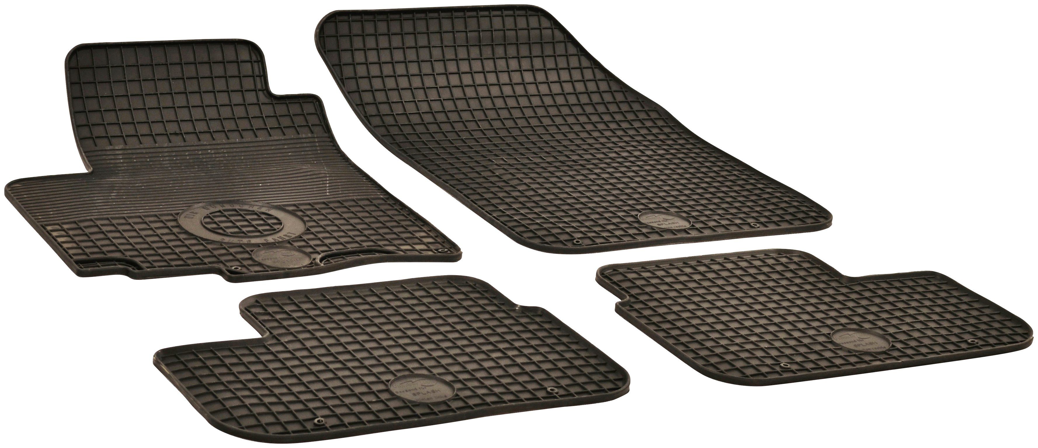 WALSER Passform-Fußmatten (4 St), für Splash 04/2008-10/2014 Splash Opel Suzuki für Schrägheck, Agila Suzuki Agila, 01/2008-Heute, Opel