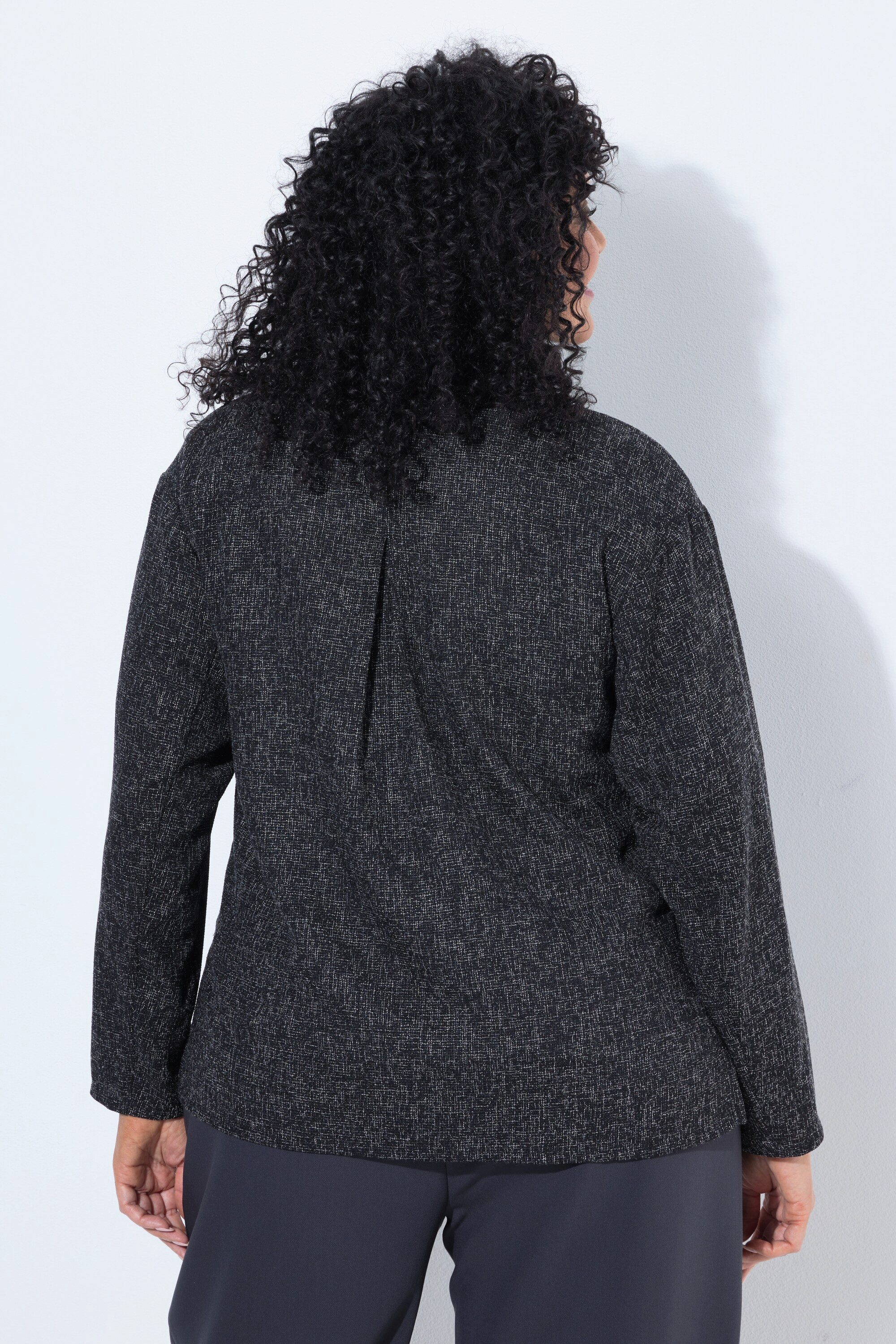 Ulla Popken Sommerjacke Jacke meliert Hemdkragen Langarm