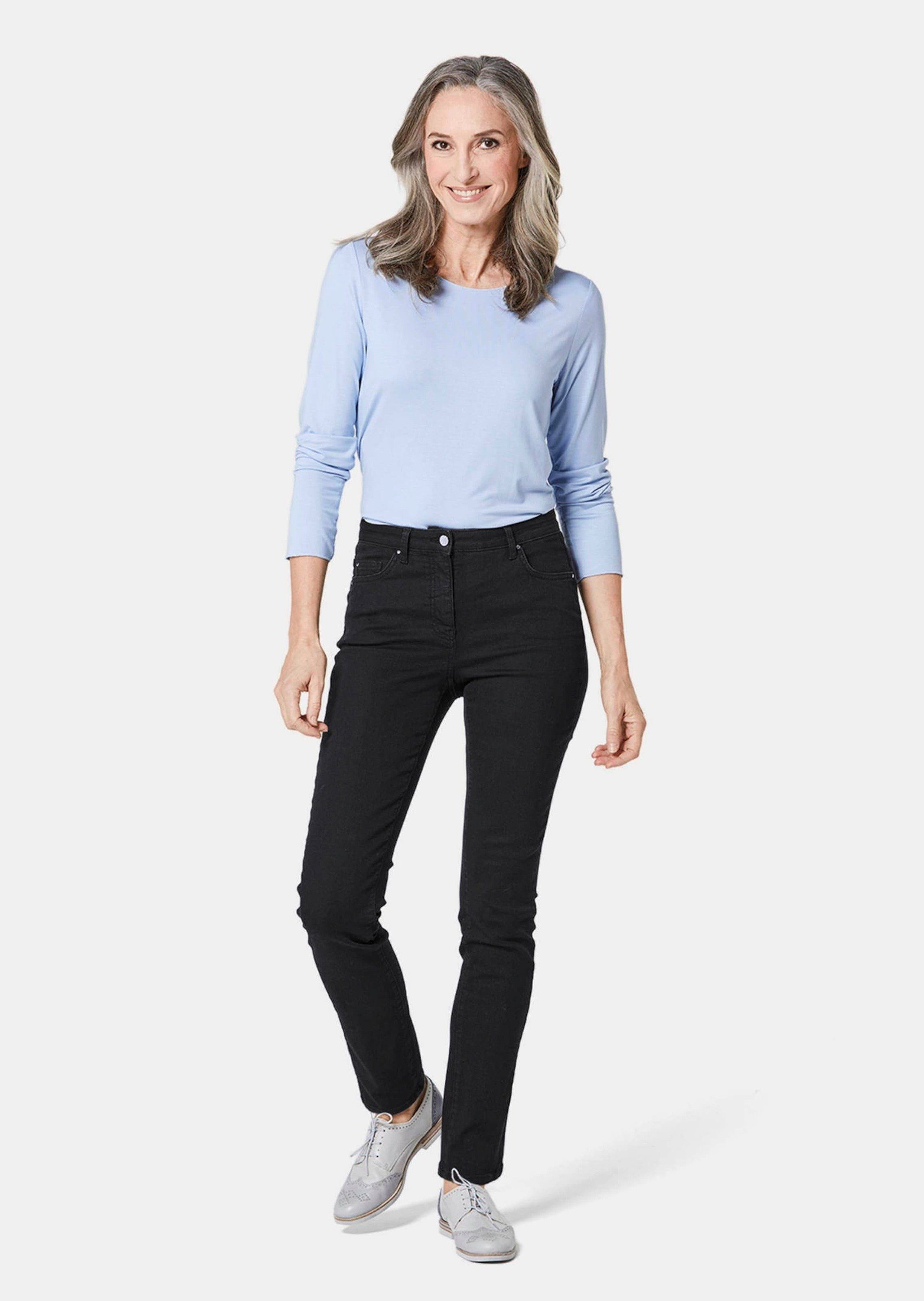GOLDNER Bequeme Jeans Kurzgröße: Lange Freizeithose BELLA mit Formbund Slim Fit Stretch-Jeans mit hohem Komfort, Formbund – Bild 2 von 5