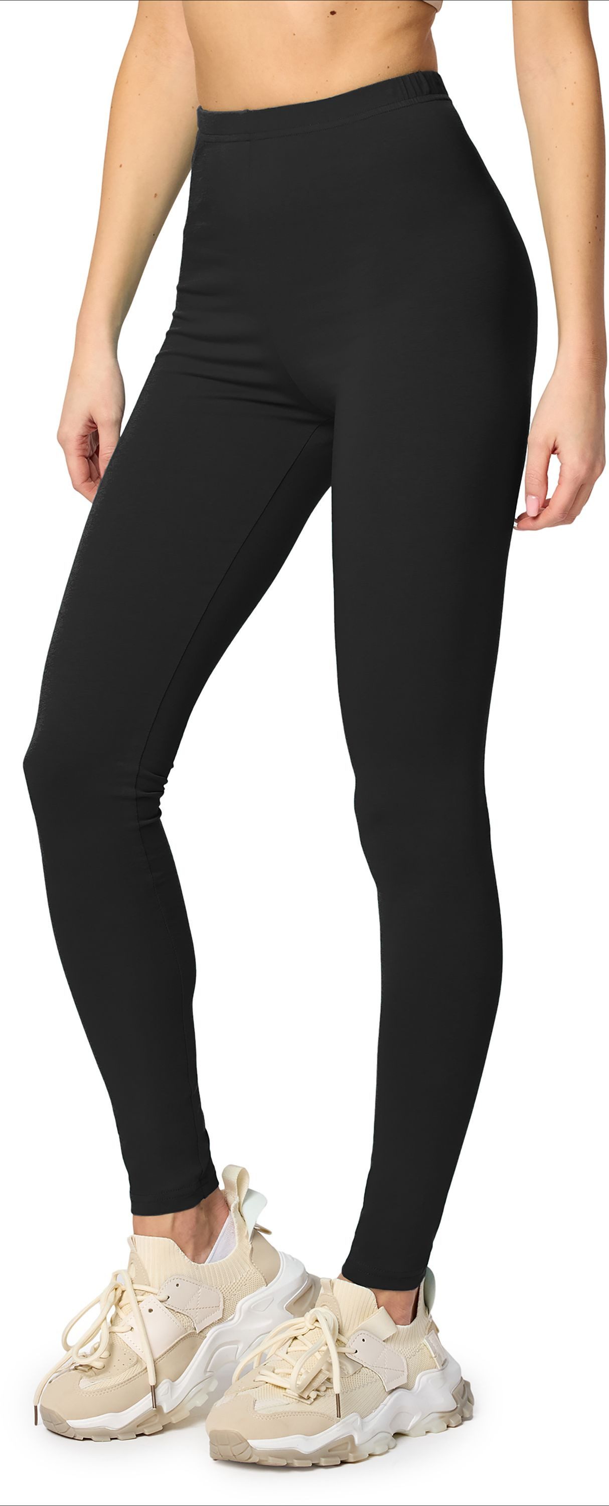 Merry Style Leggings Damen Hosen aus Baumwolle MS10-198 (1-tlg) elastischer Bund, eng