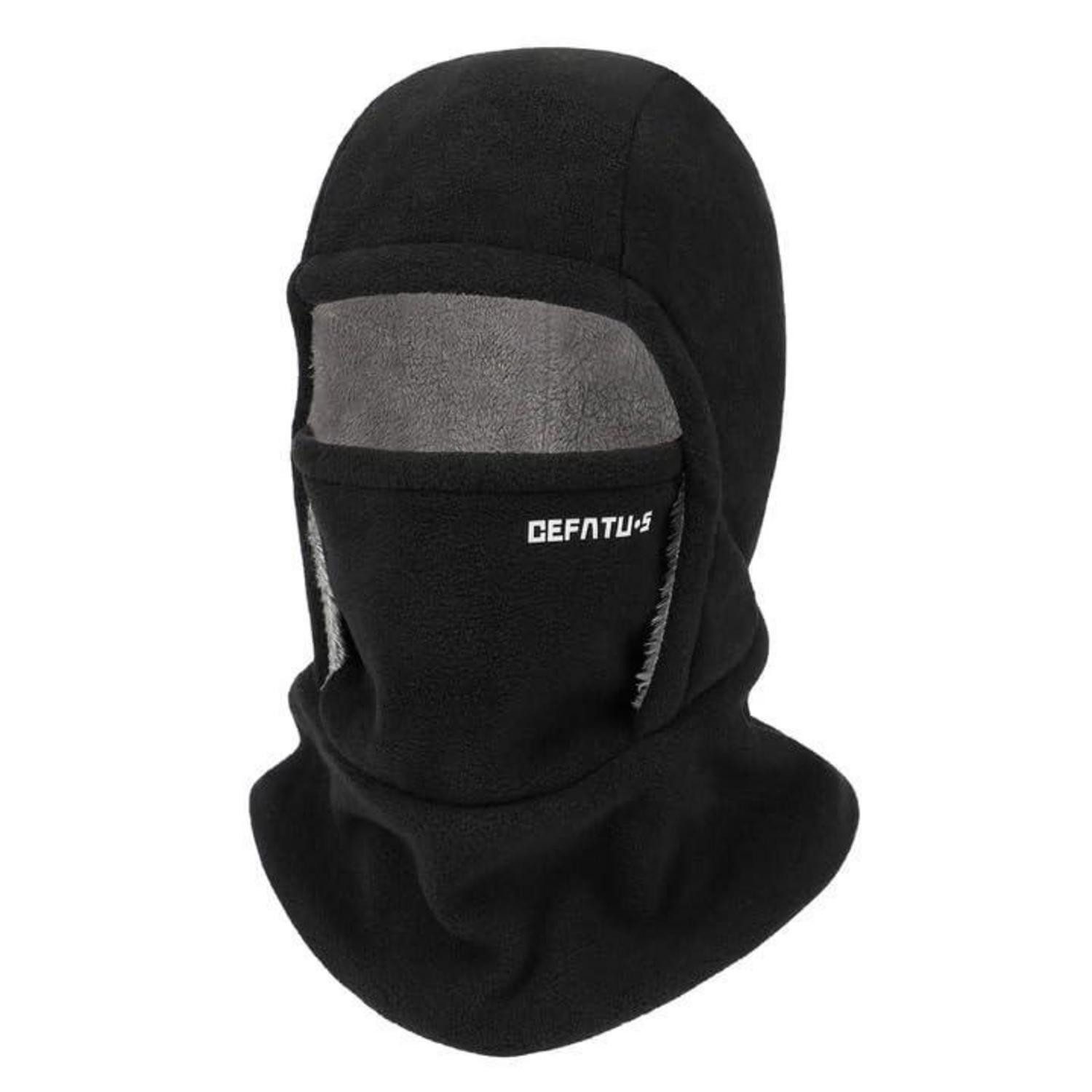Sturmhaube Sturmhaube Herren Damen Fleece Skimaske Nackenwärmer Schwarz