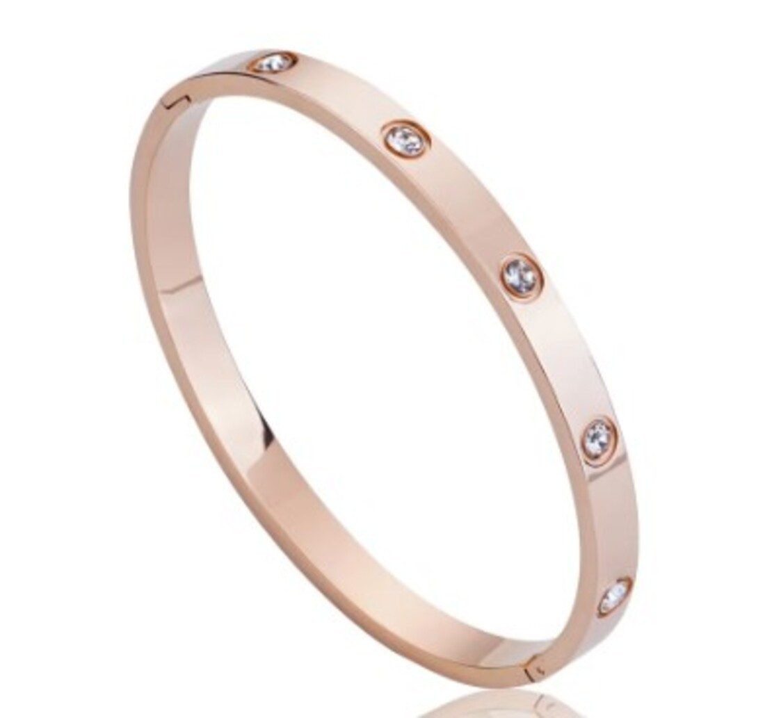 Lale Collection® Armreif Edelstahl-Armreif Strass Accessoire Gold Silber Sc günstig online kaufen