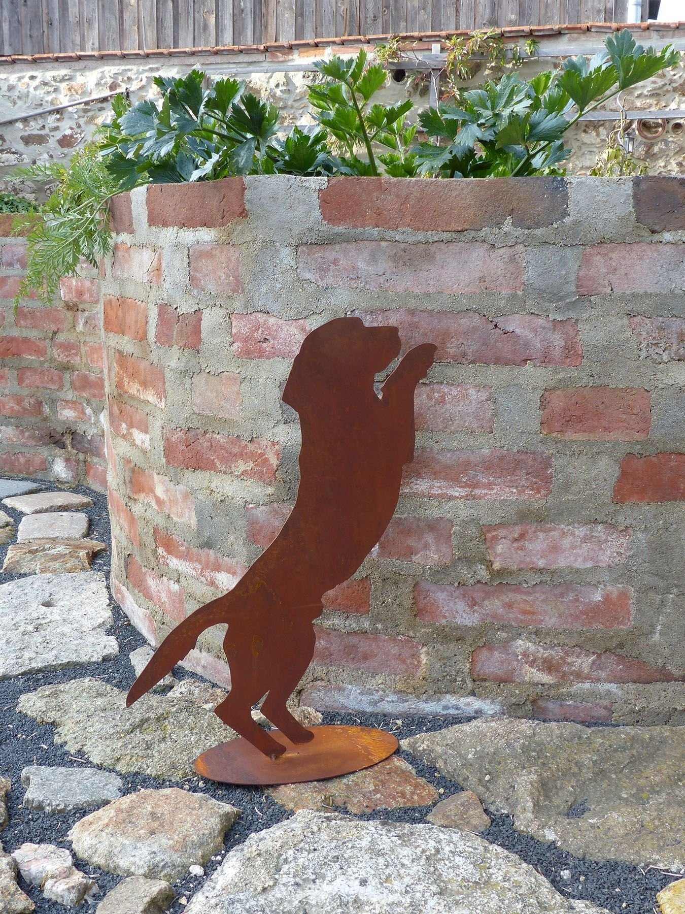 BADEKO Gartenfigur Hund Basti - Edelrost, (0 St) Braun | Figuren
