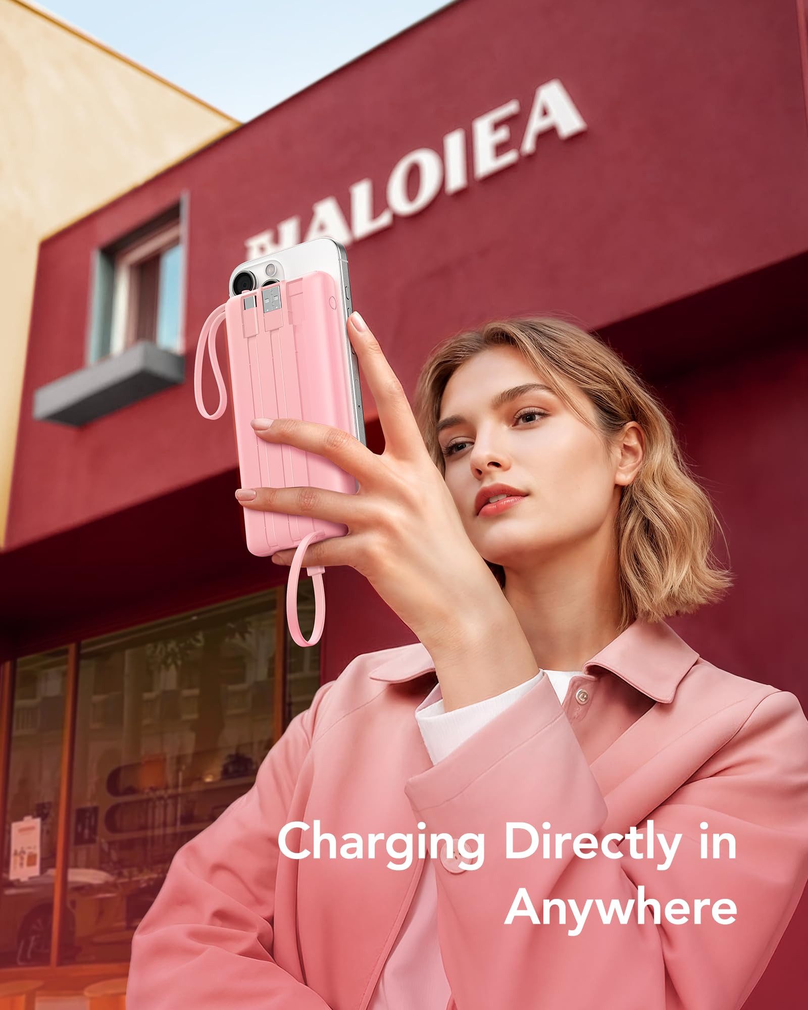 VRURC 10000mAh Tragbares Ladegerät USB C Externer Handy Akkus LED Display Powerbank 10000 mAh (1 St), mit 5 Ausgängen 2 Eingänge Kompatibel mit iPhone/Huawei/Samsung iPad