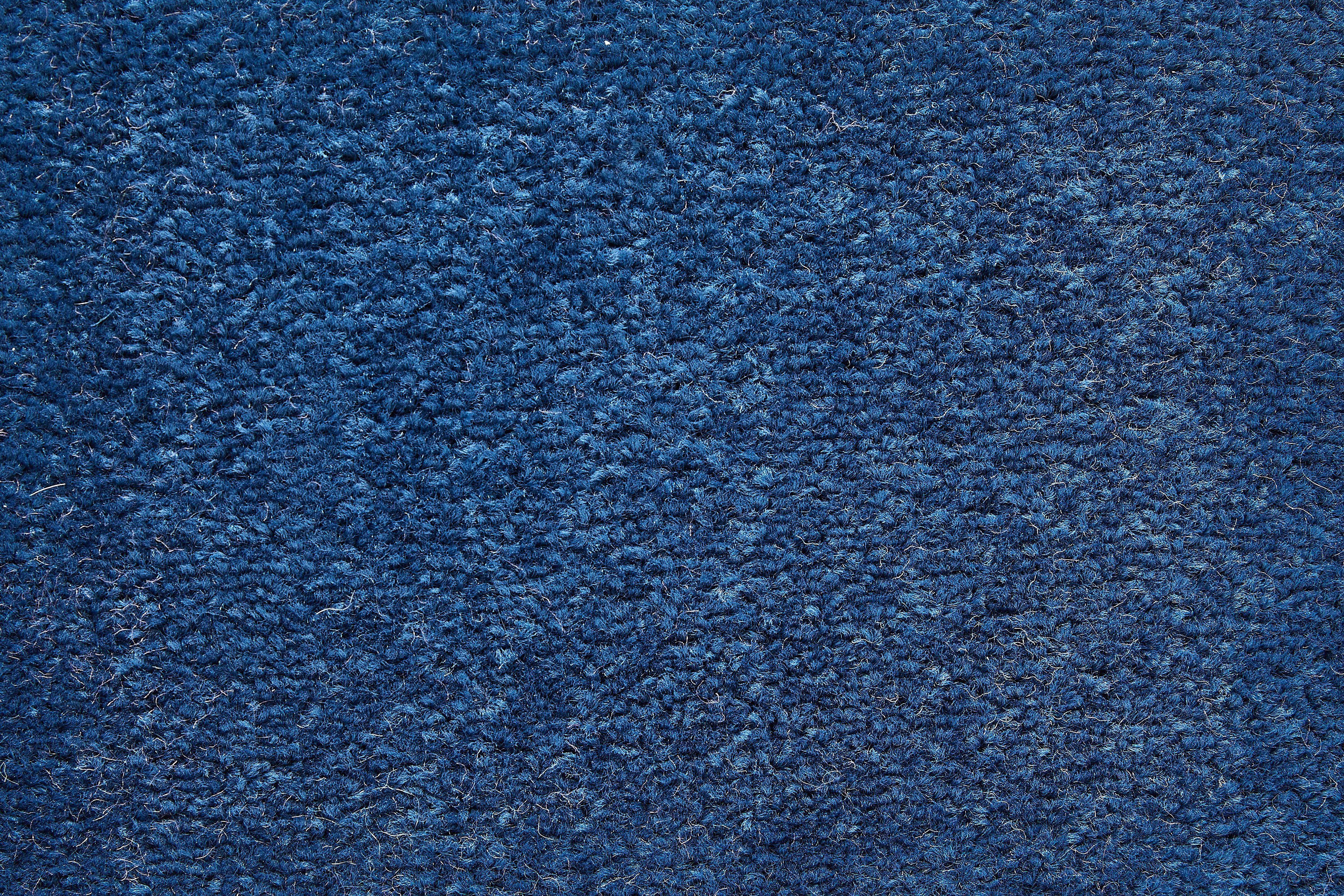 Teppichboden Coupon Kräuselvelours Ines, Andiamo, rechteckig, Höhe: 8,5 mm, Uni Farben, Breite 400 cm, strapazierfähig & pflegeleicht dunkelblau