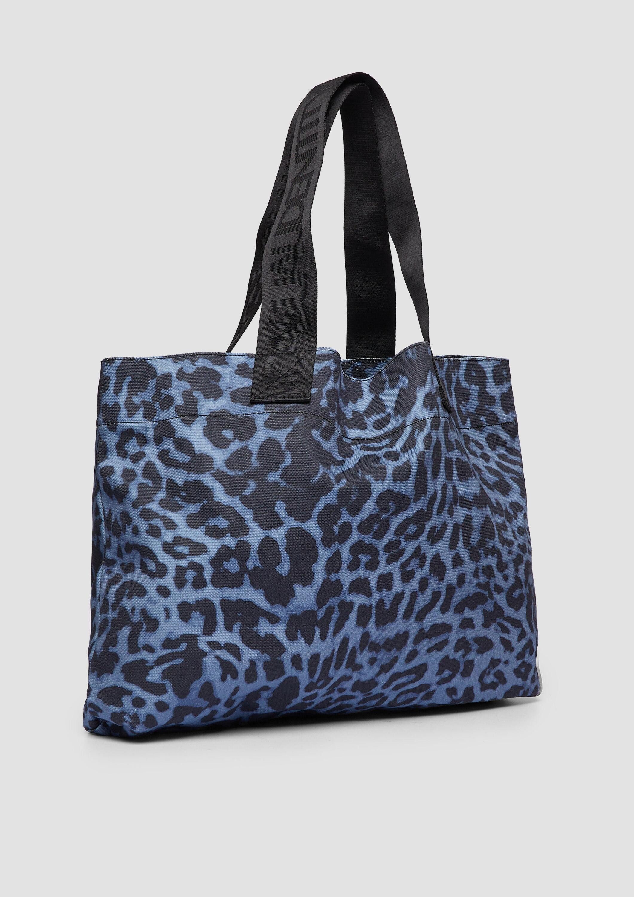 comma Shopper Tasche, Canvastasche mit Leo-Print