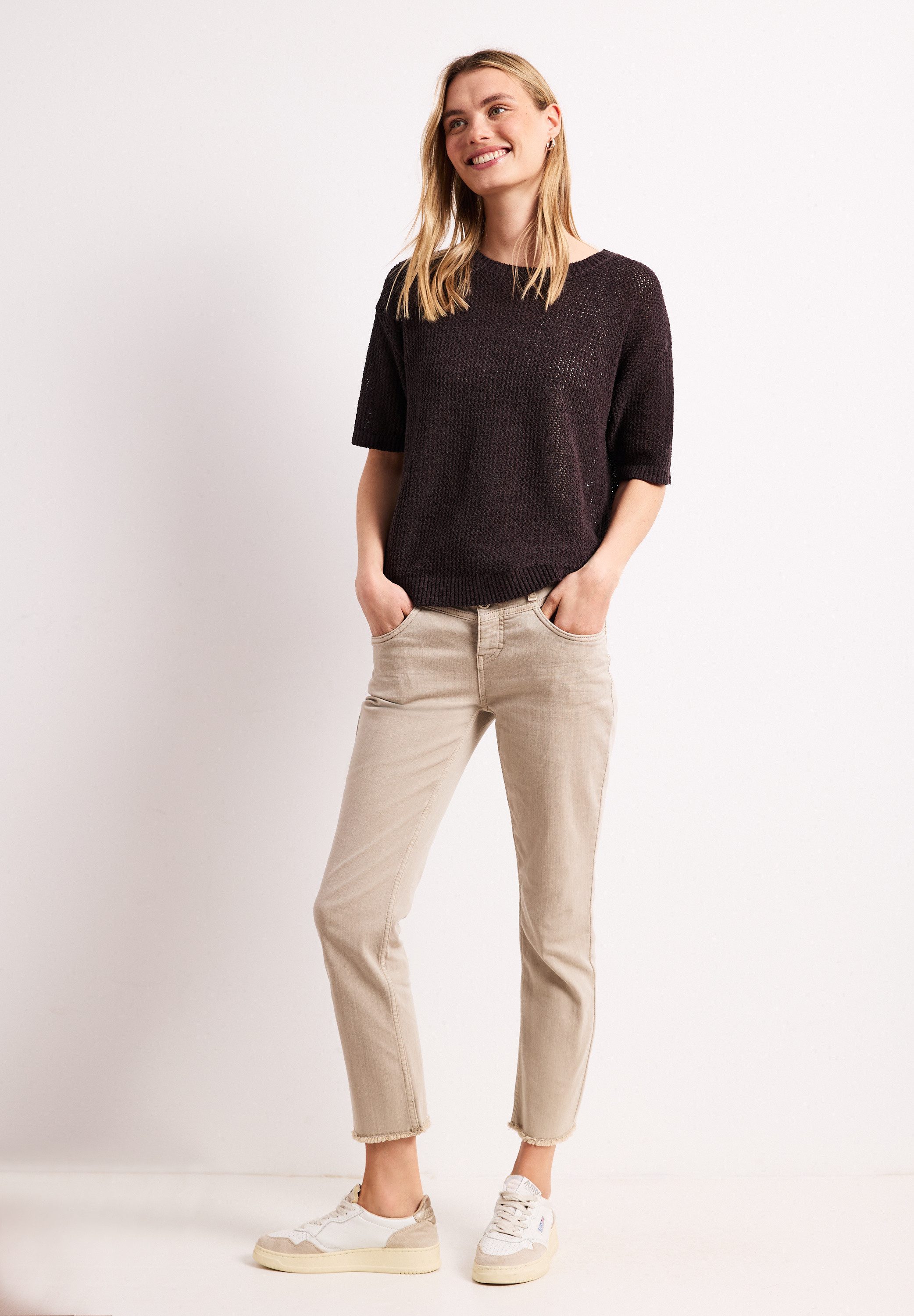 STREET ONE Kurzarmpullover im soften Baumwoll-Mix