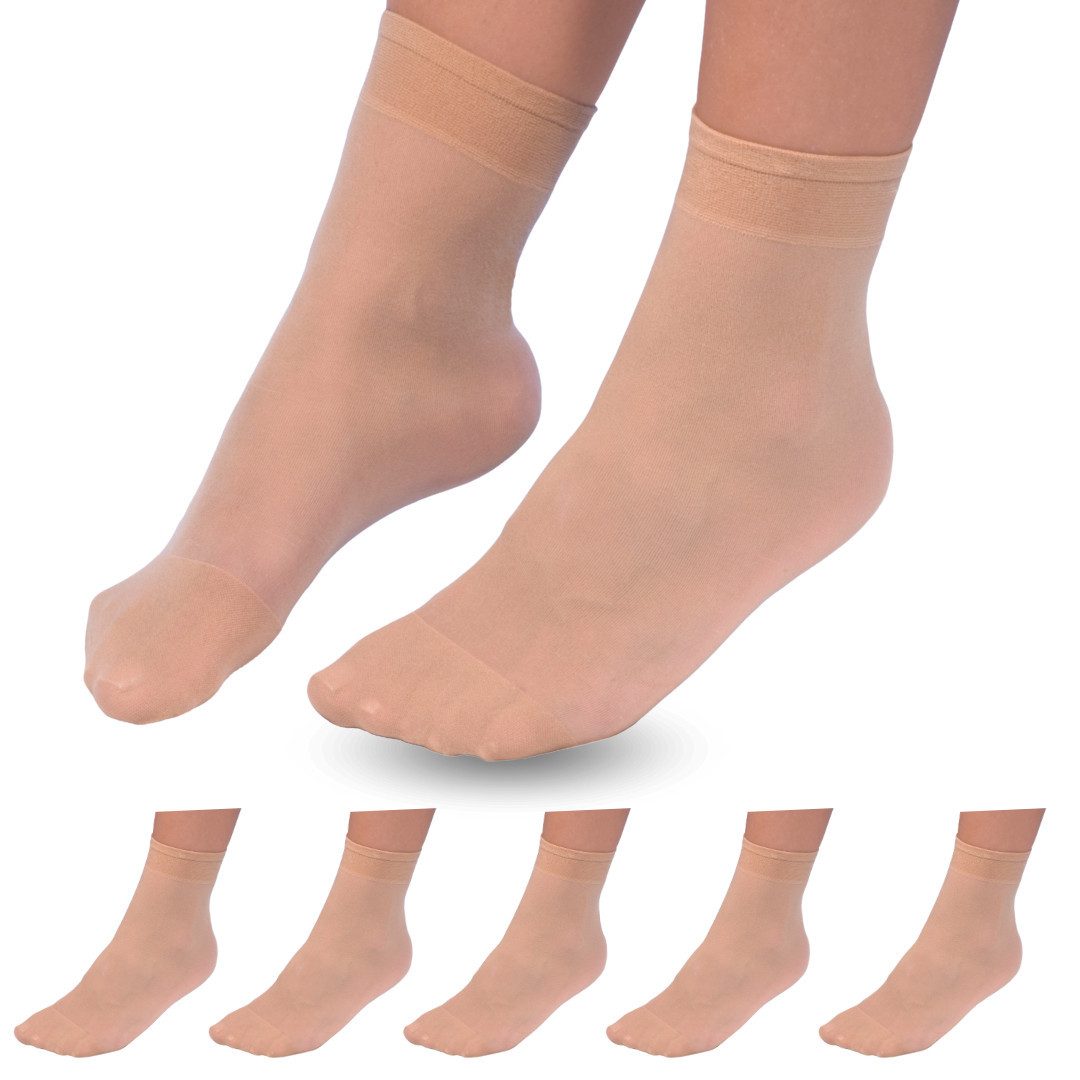 Medosan Diabetikersocken Diabetiker-Söckchen, 5er-Sparset gummiloses Bündchen verhindert Druckstellen und Einschneiden