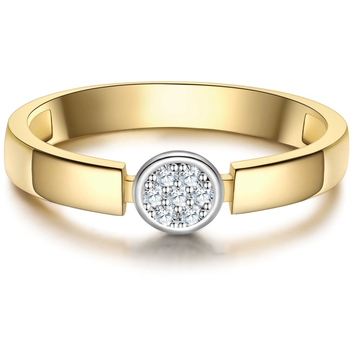 Rafaela Donata Silberring gelbgold, mit Zirkonia günstig online kaufen