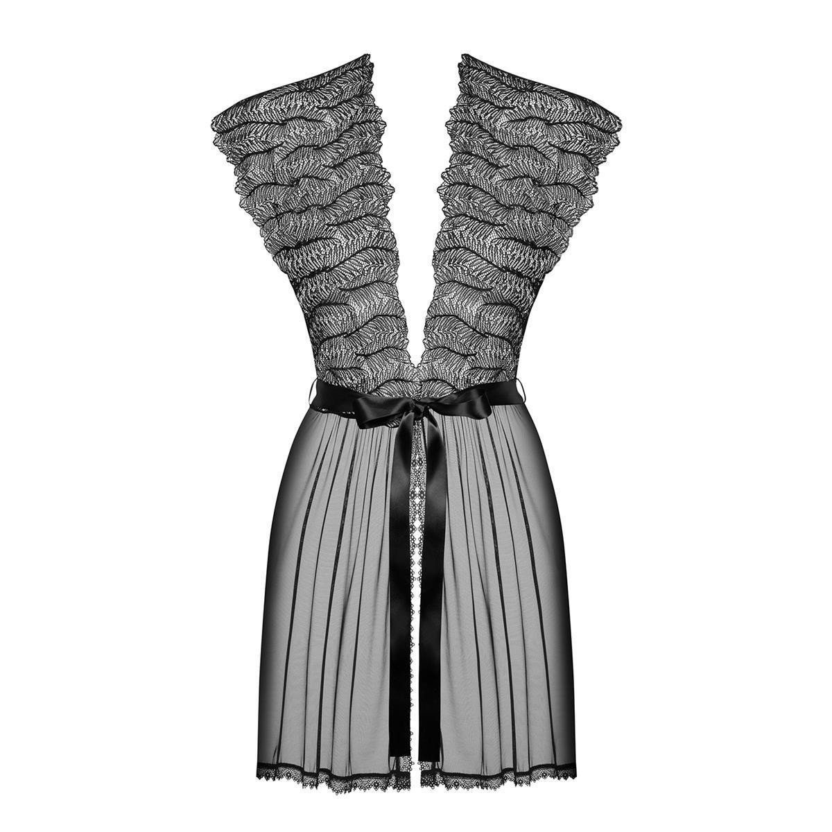 Nachthemd peignoir - (L/XL,S/M) Romanesa OB black Obsessive