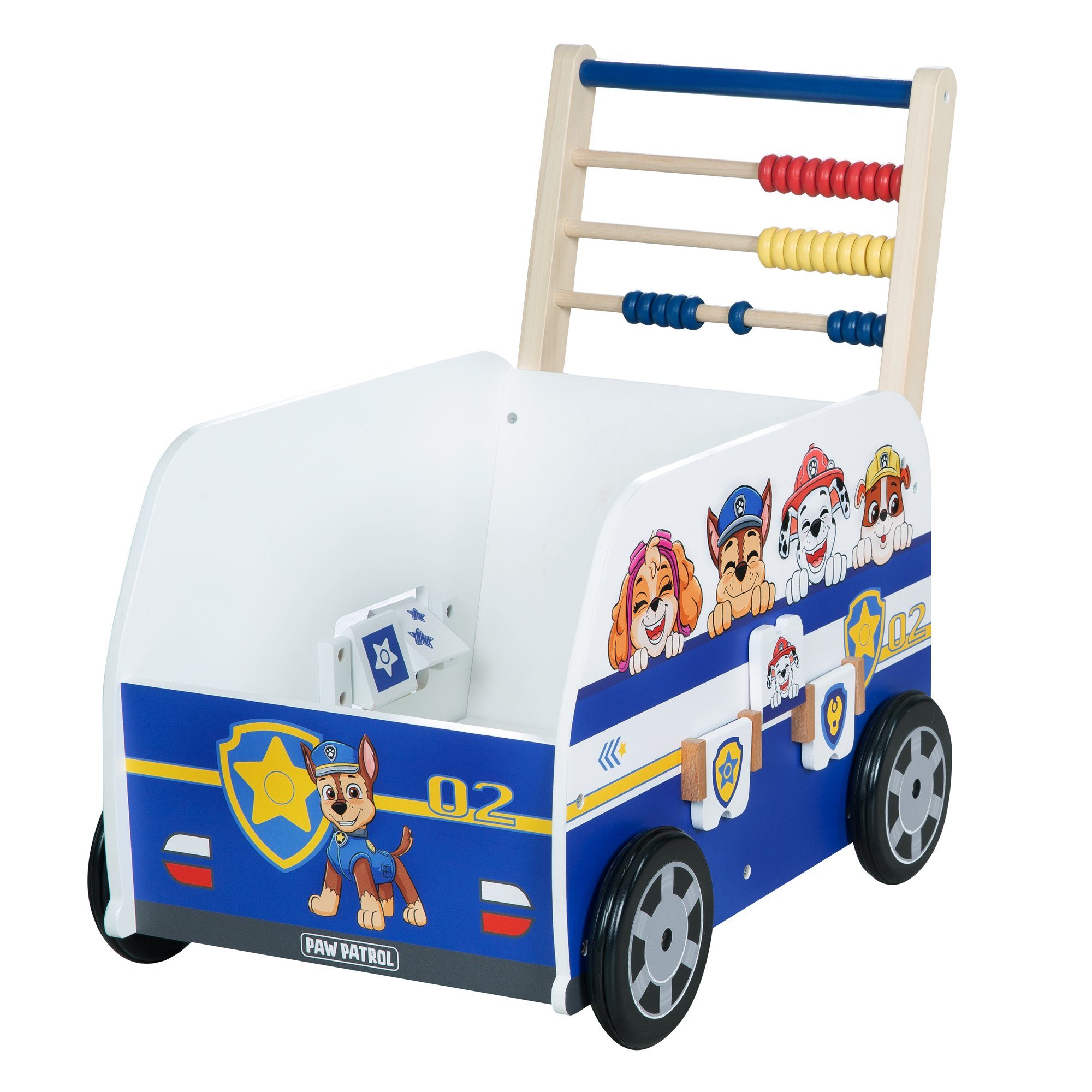roba® Lauflernwagen Paw Patrol für Kinder - Bully-Schiebebus aus Holz mit  Spielfunktion, Lauflernhilfe / Puppenwagen für Mädchen & Jungen - ab 12  Monaten