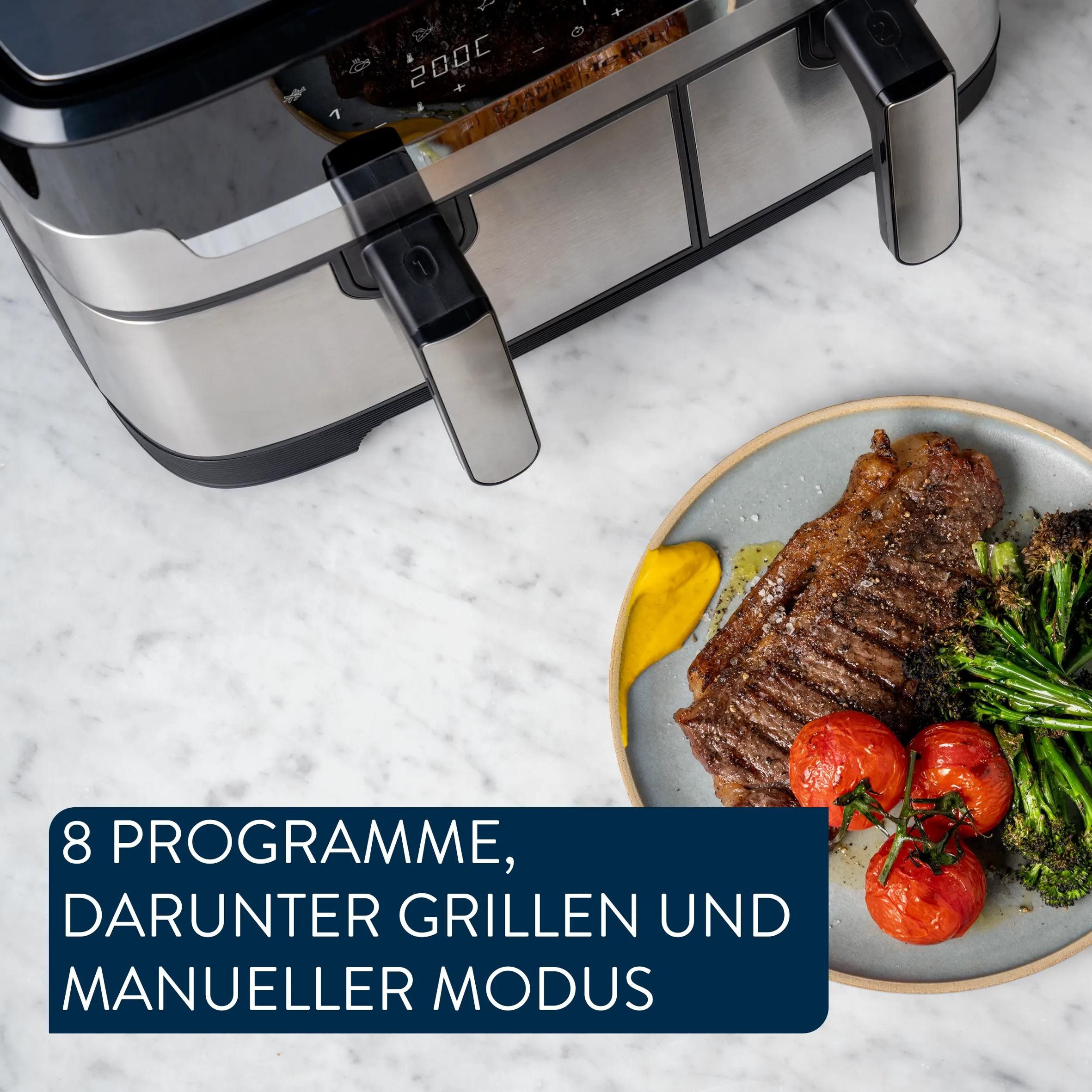 Tefal Heißluftfritteuse EY90J - DUAL EASY FRY JO, 2700 W, Dual Drawer, SYNC-Funktion, 8 Programme, 8,3 l Gesamtvolumen – Bild 4 von 5