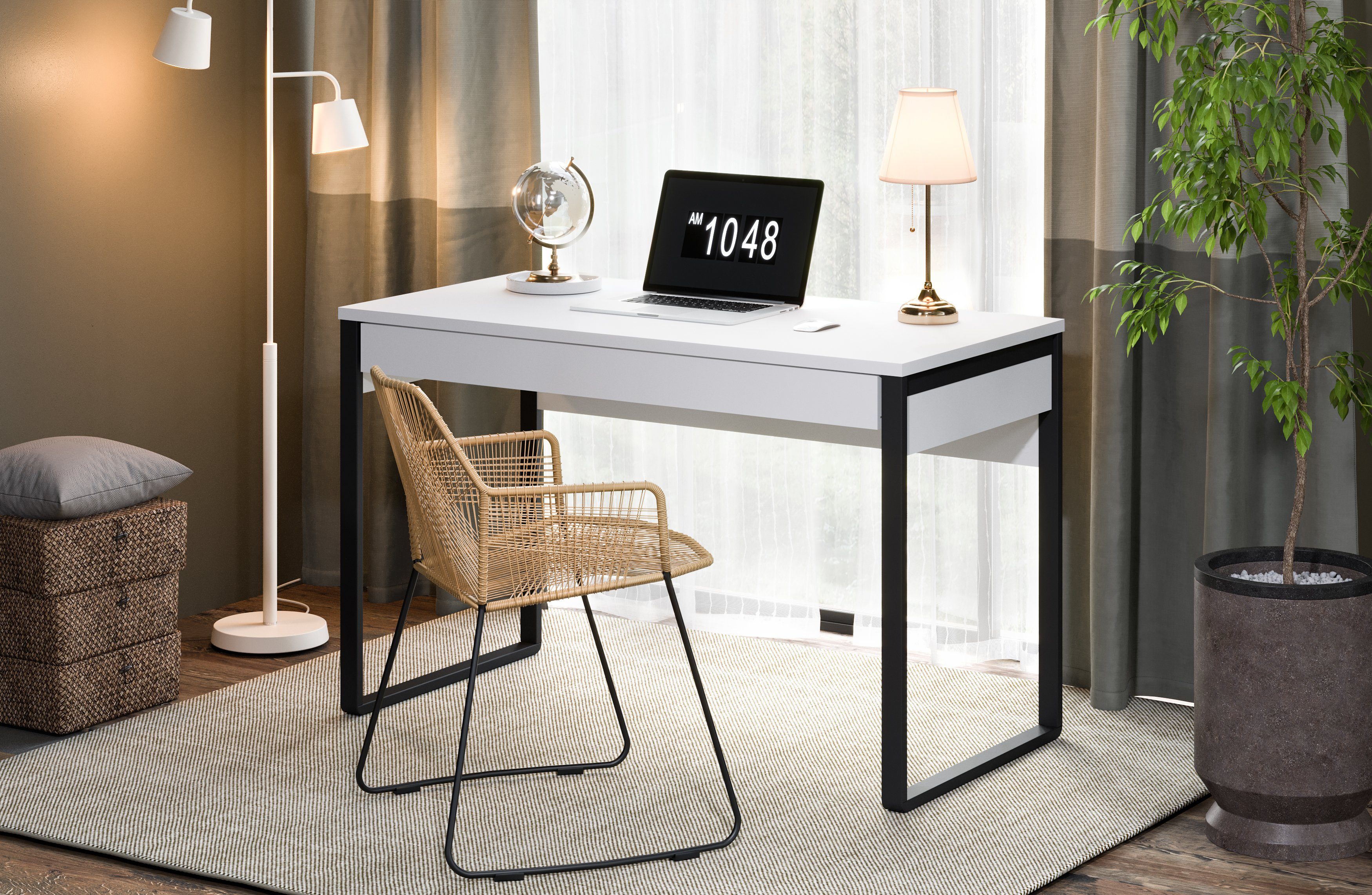 Swema Schreibtisch "Kassia" Schublade mit Soft-Close-Funktion, Breite 120 weiß