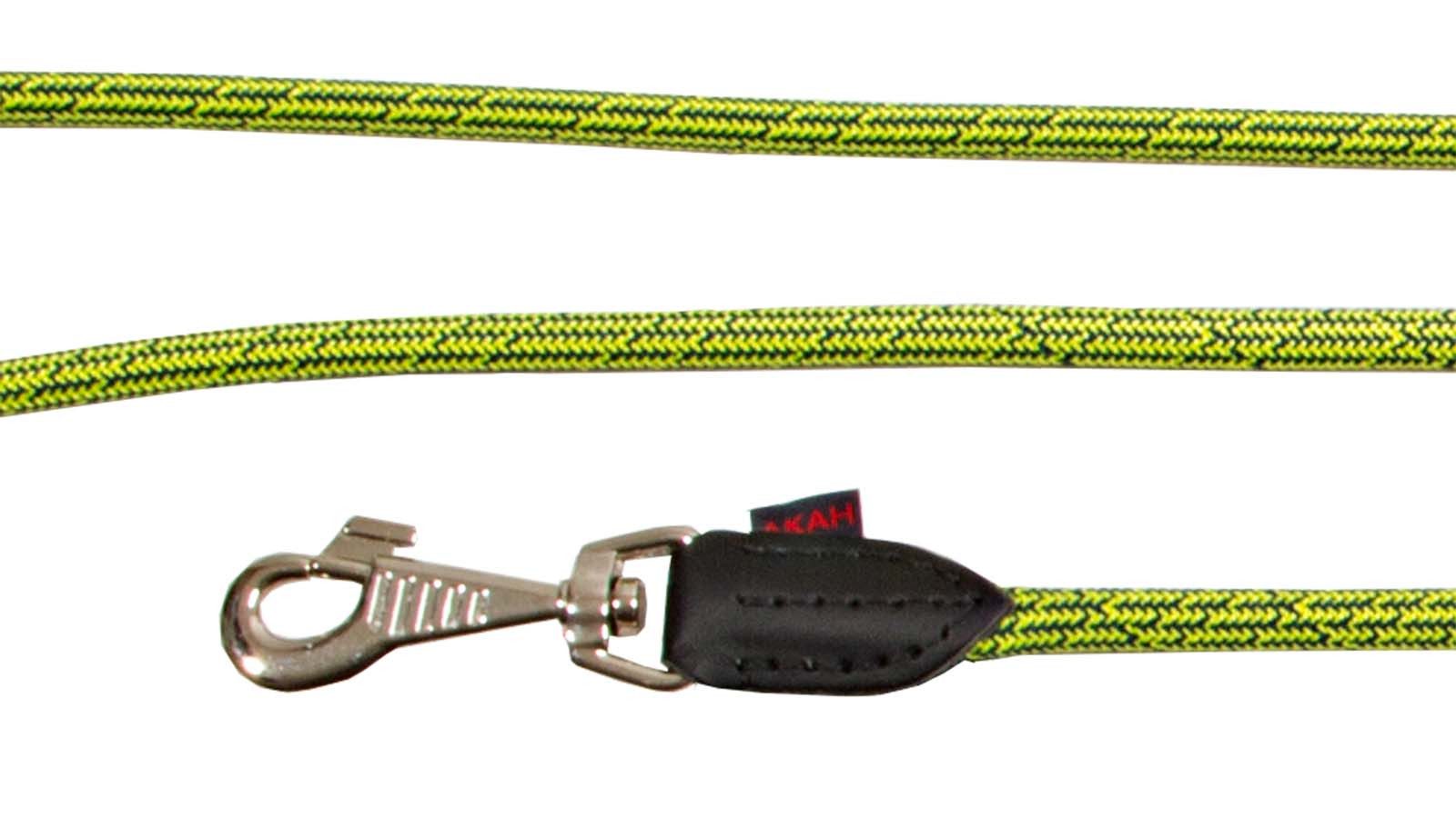 AKAH Hundeleine AKAH Umhängeleine Dog Rope Stahlblau-Neongelb