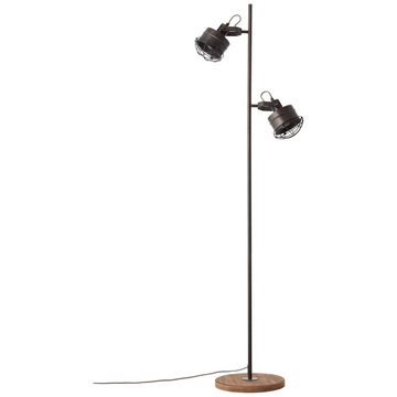Lightbox Stehlampe, ohne Leuchtmittel, Standleuchte, schwenkbar, 1,5 m Höhe, E27, Metall/Holz, braun/schwarz