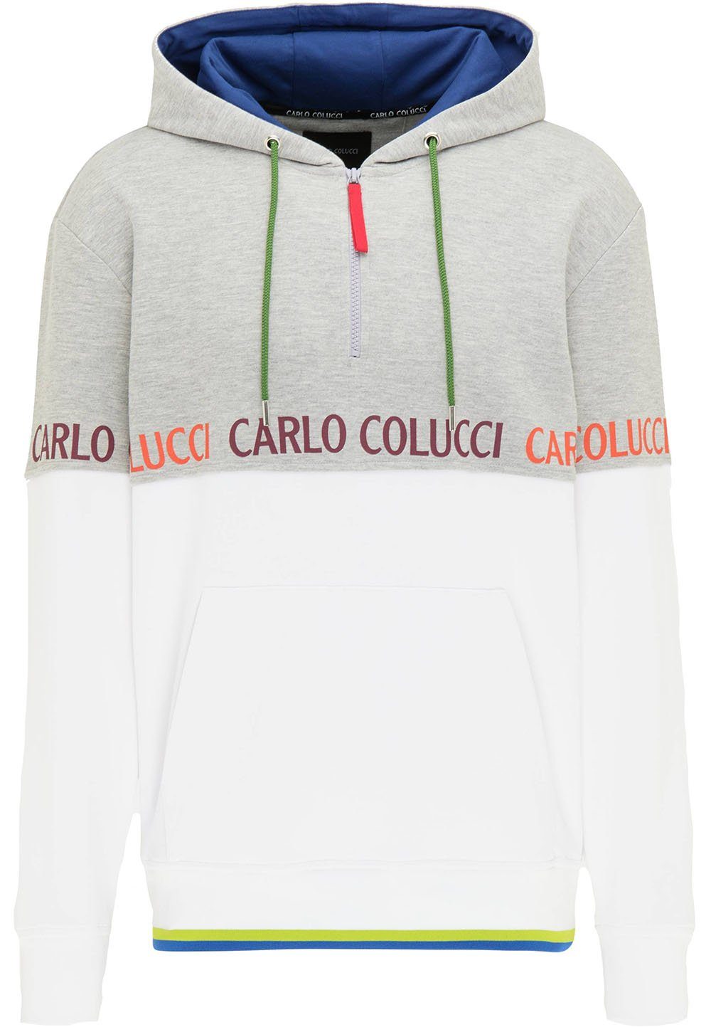 CARLO COLUCCI Hoodie Kapuzen-Sweatshirt (1-tlg) Weiß