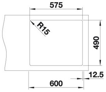 Blanco Edelstahlspüle ANDANO 340/180-IF/A, eckig, 50/59 cm, (1 St), zum wechselseitigen Einbau geeignet