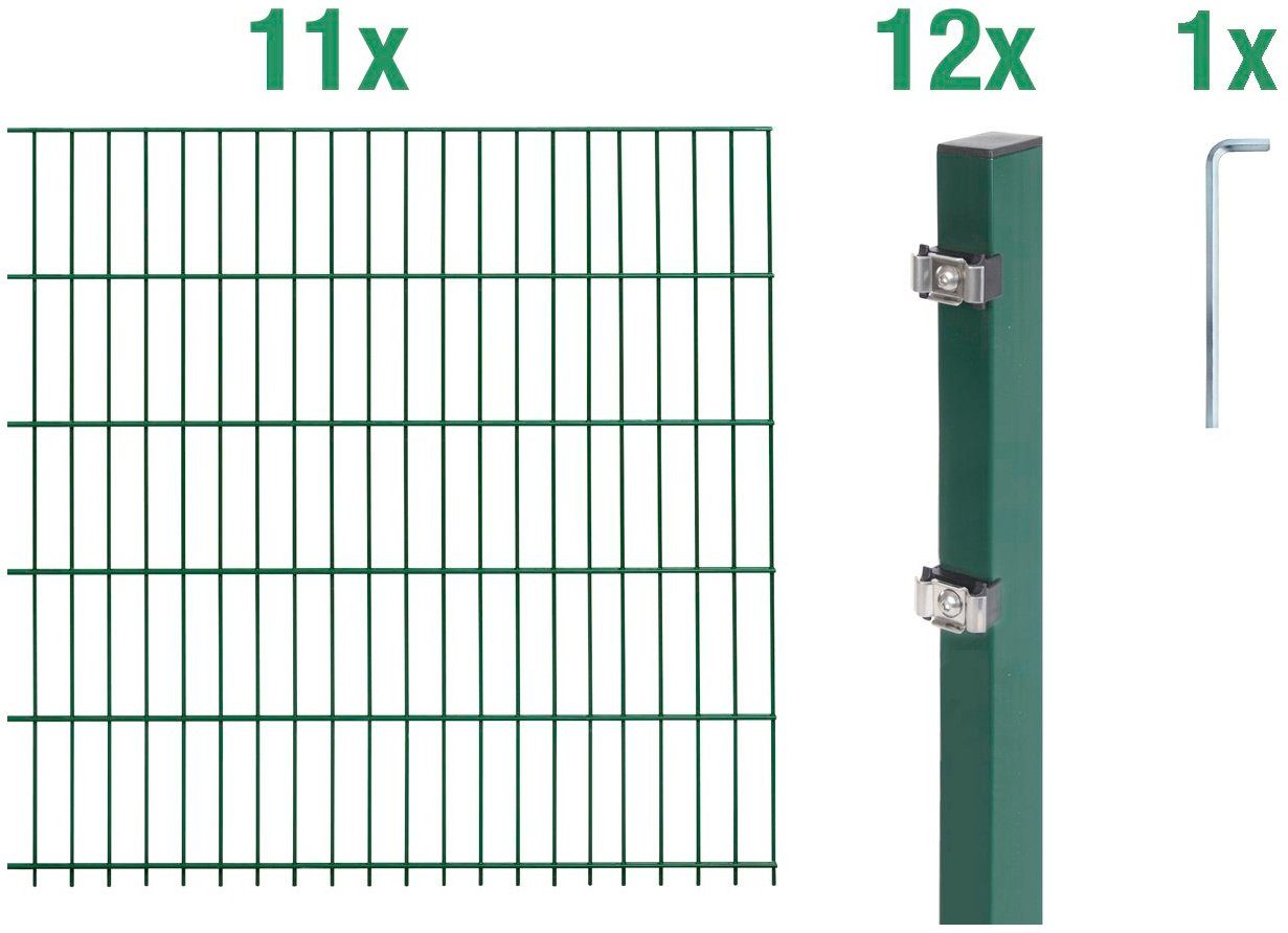Alberts Doppelstabmattenzaun Grundset, (Set), Höhe: 80-160 günstig online kaufen
