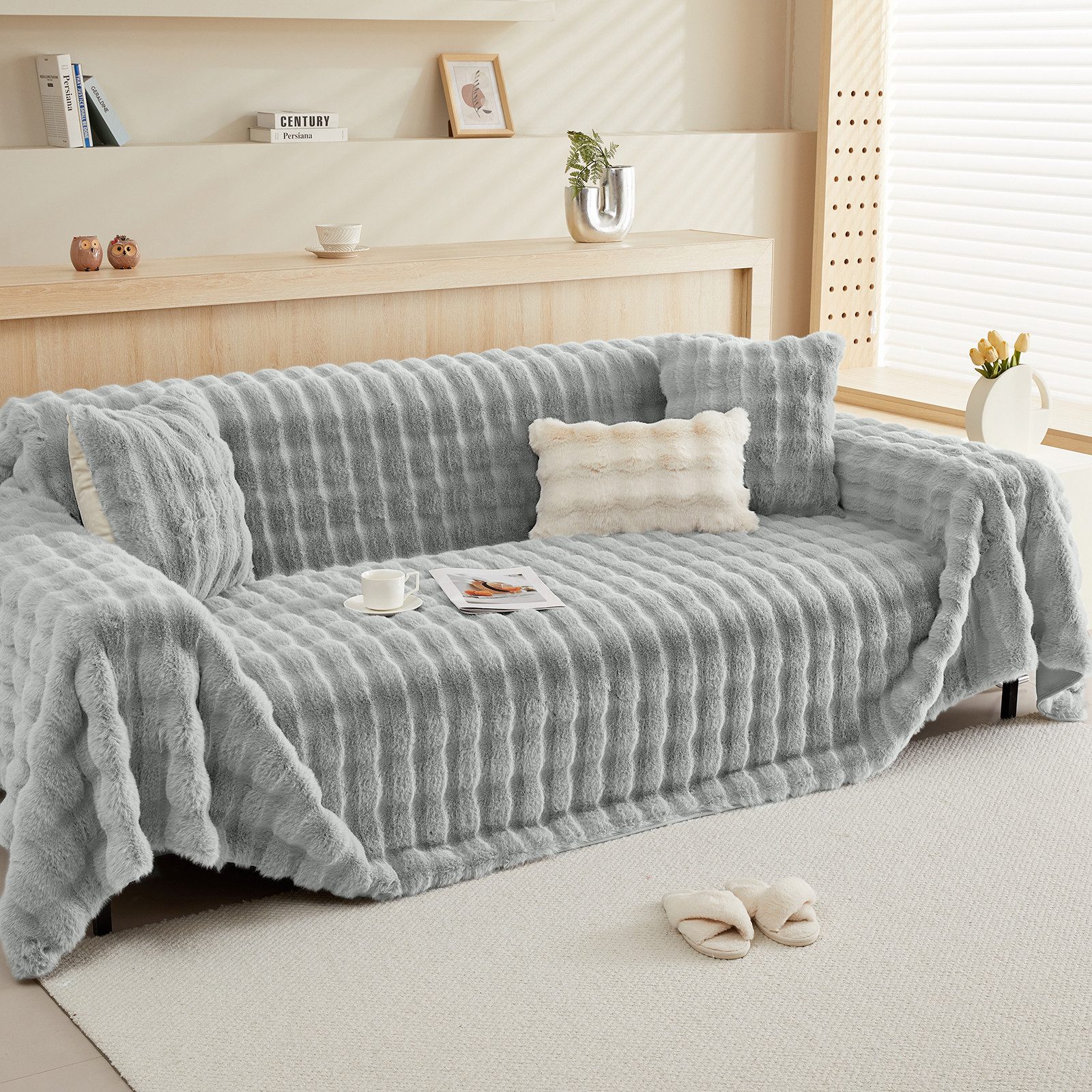 Wohndecke Kunstfelldecken Kaninchen Plüsch Decke,Soft Wohndecke Tagesdecke, günstig online kaufen