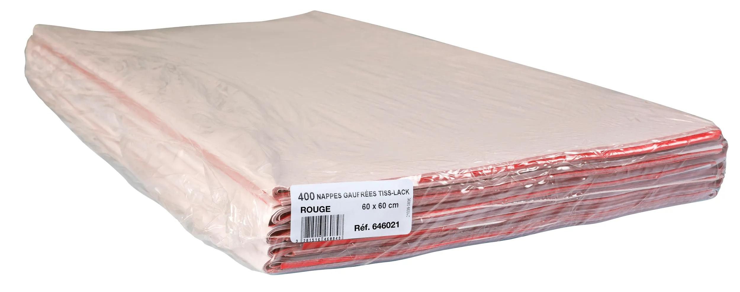PROnappe Tischband Papiertischdecken, auf gefaltet, Pack 400 St 60x60cm Rot 646021I, Nappes papier au format