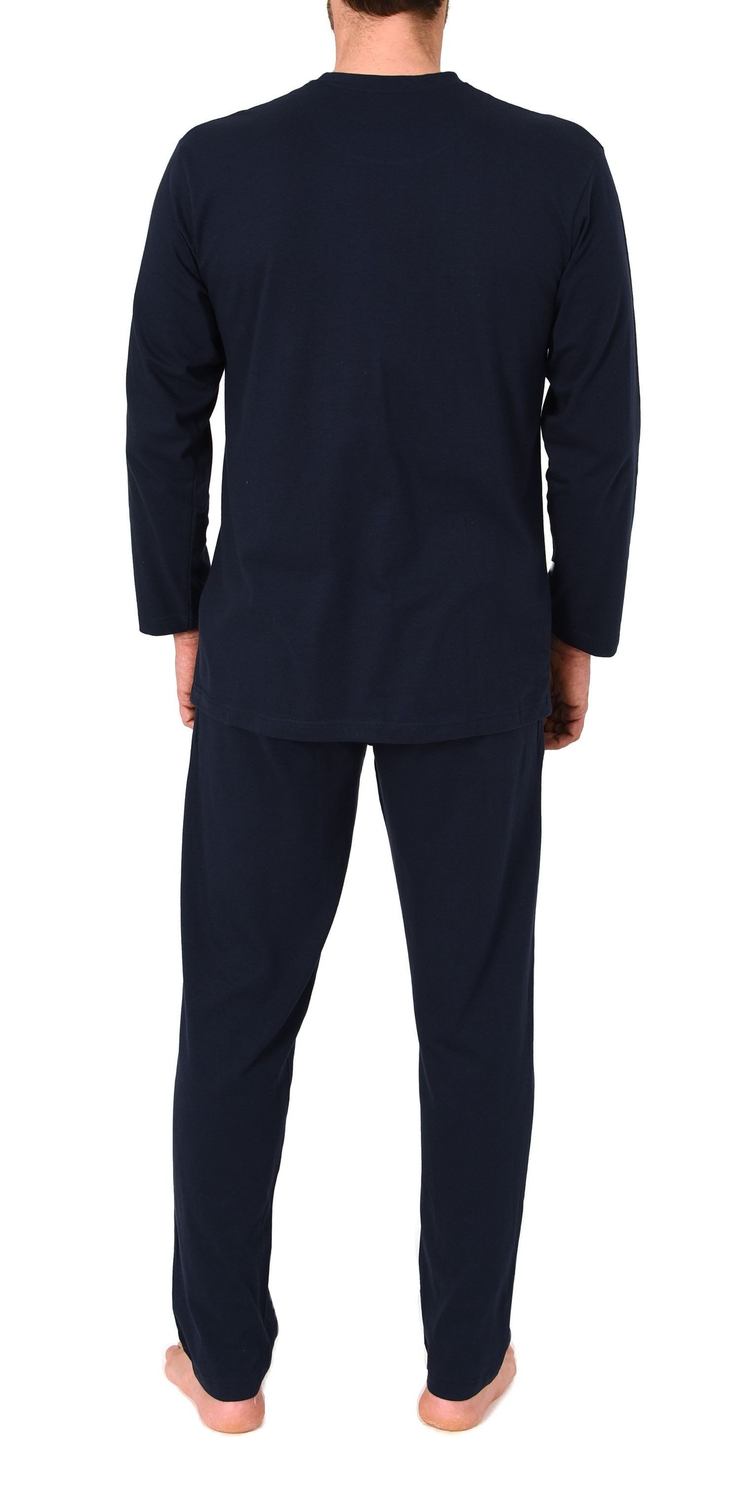 Normann Pyjama Normann Herren Schlafanzug lang Pyjama Frontprint - auch in Übergröße