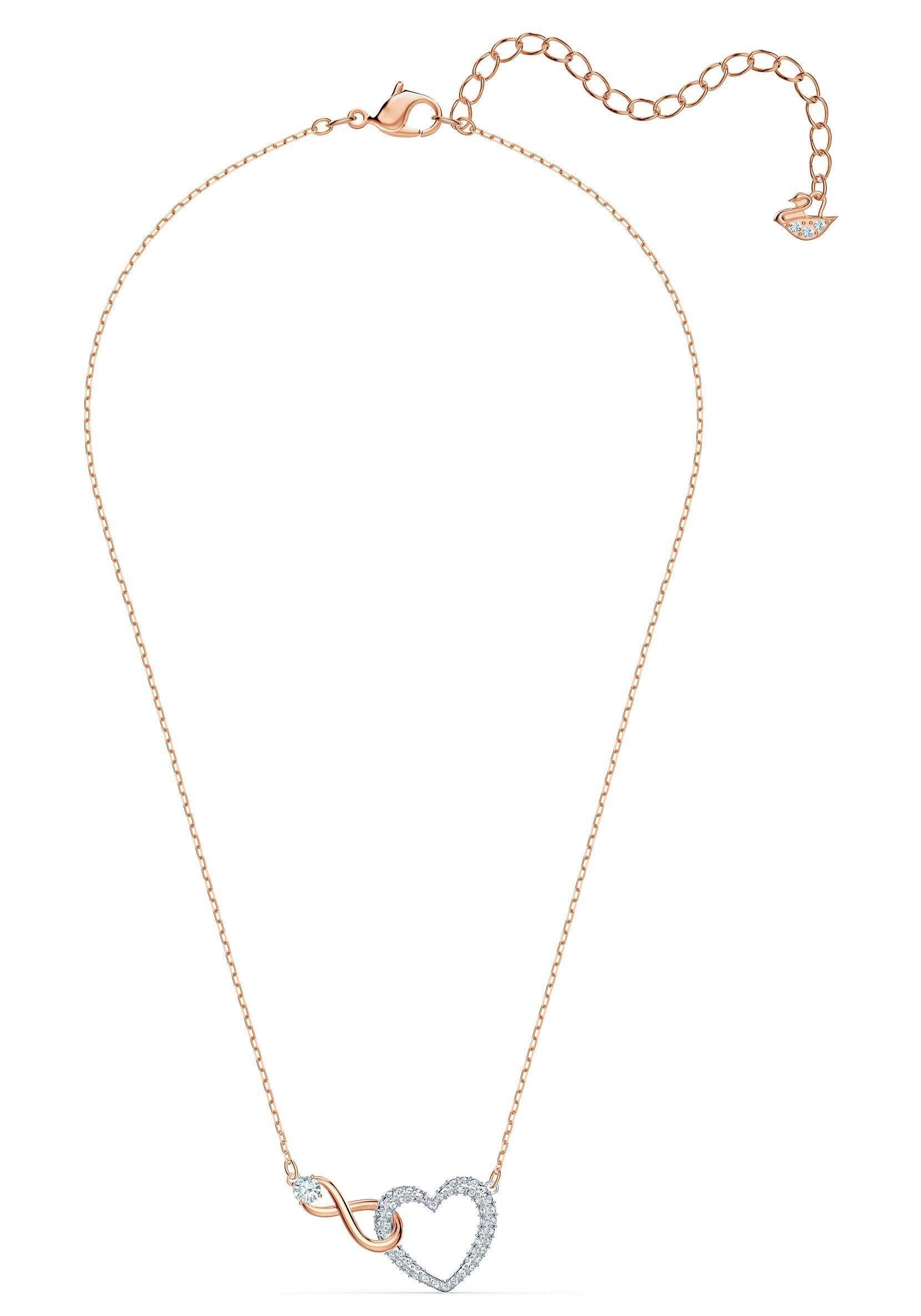 Swarovski Kette mit Anhänger Unendlichkeitsschleife/Herz, mit Swarovski® Kristall