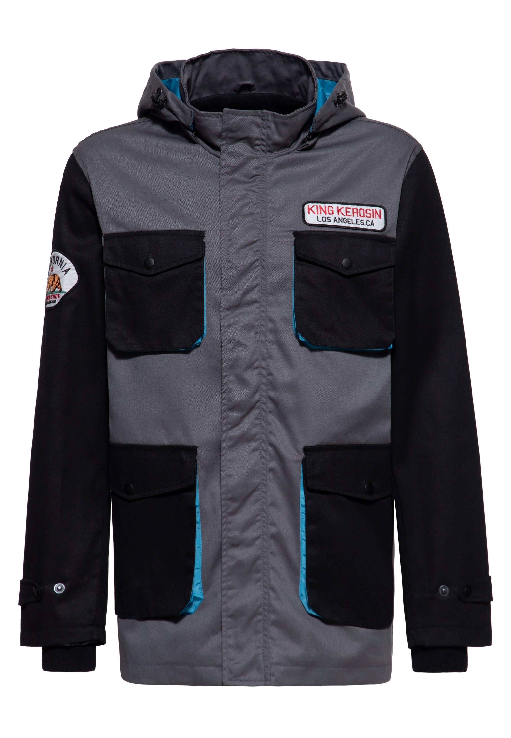 KingKerosin Softshelljacke Los Angeles C.A. mit abnehmbarer Kapuze