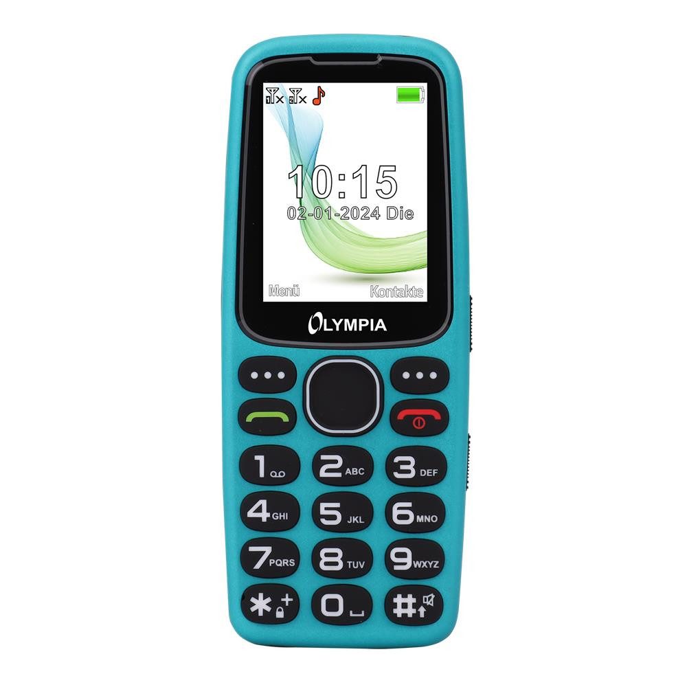 OLYMPIA OFFICE Star Seniorenhandy (Großtasten Handy, Mobiltelefon, Bluetooth, Dual-SIM, türkis)