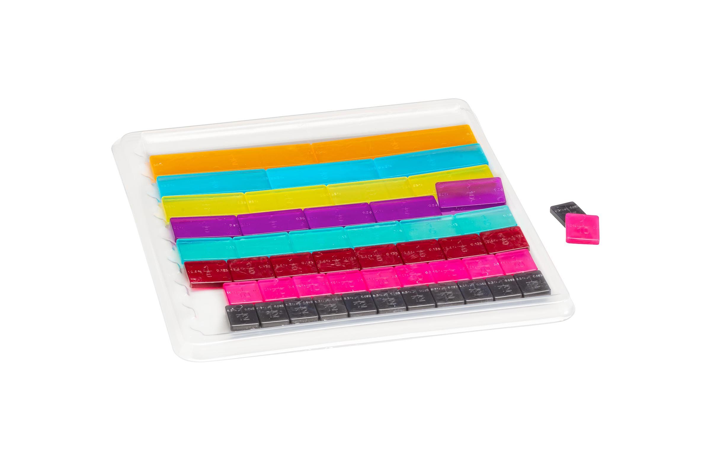 Wissner® aktiv lernen Lernspielzeug Bruchrechensatz linear 9 Farben (51 Teile), Bruchrechnen RE-Plastic® (51-St), RE-Plastic®