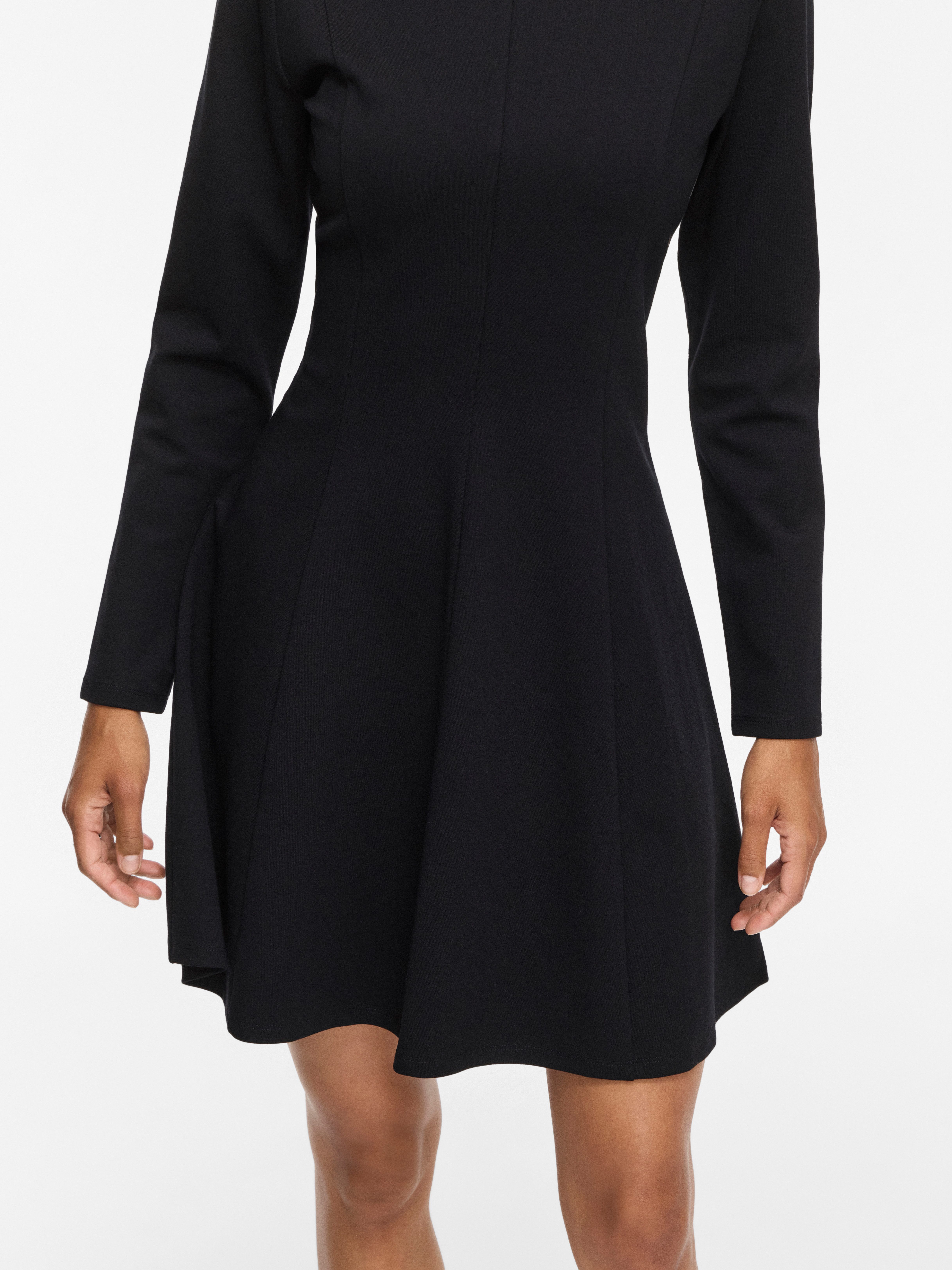 Vila Minikleid VISIBA BOAT NECK L/S DRESS - NOOS Viskosemischung, eng geschnitten
